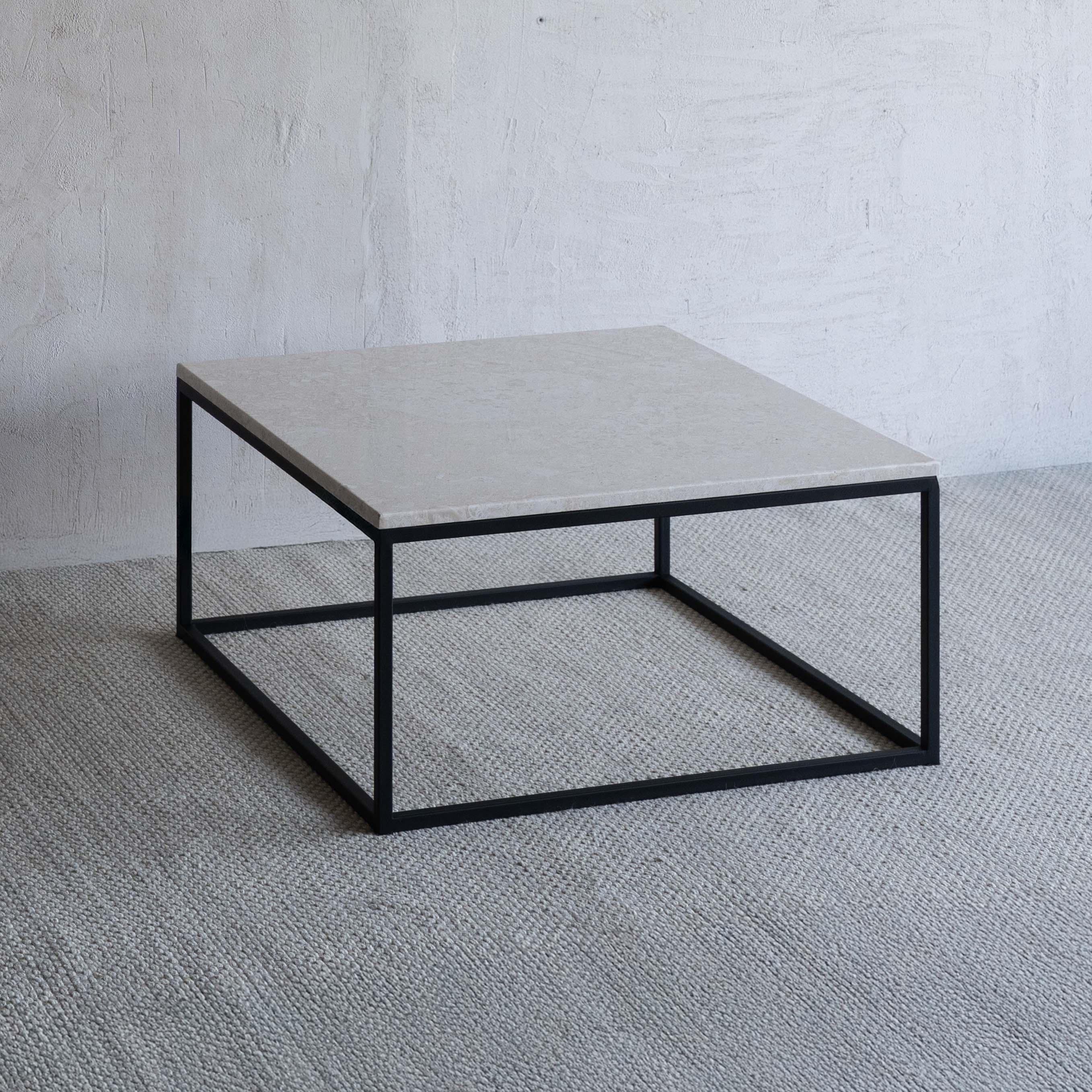Limestone Flow Square Marble Coffee Table