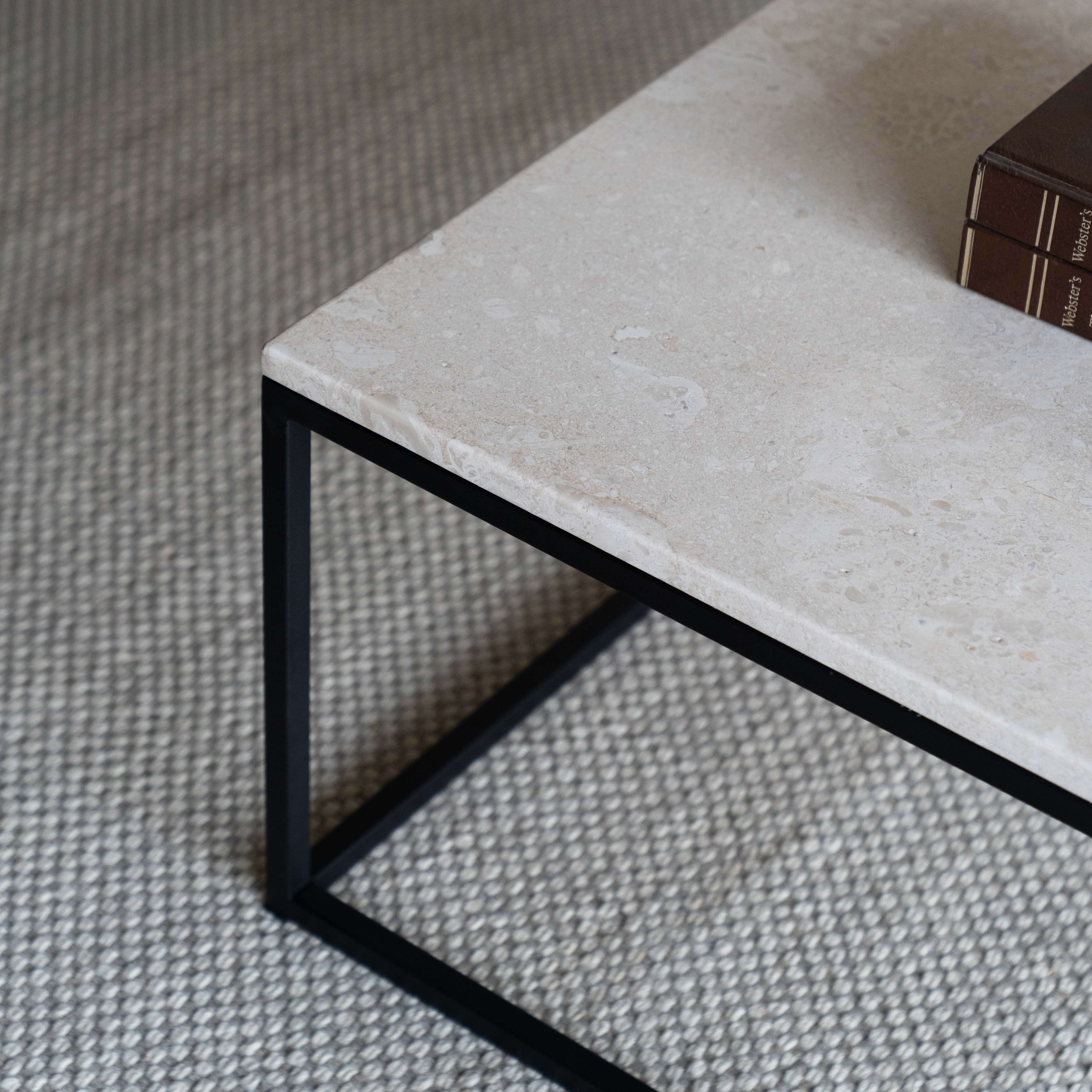 Limestone Flow Square Marble Coffee Table