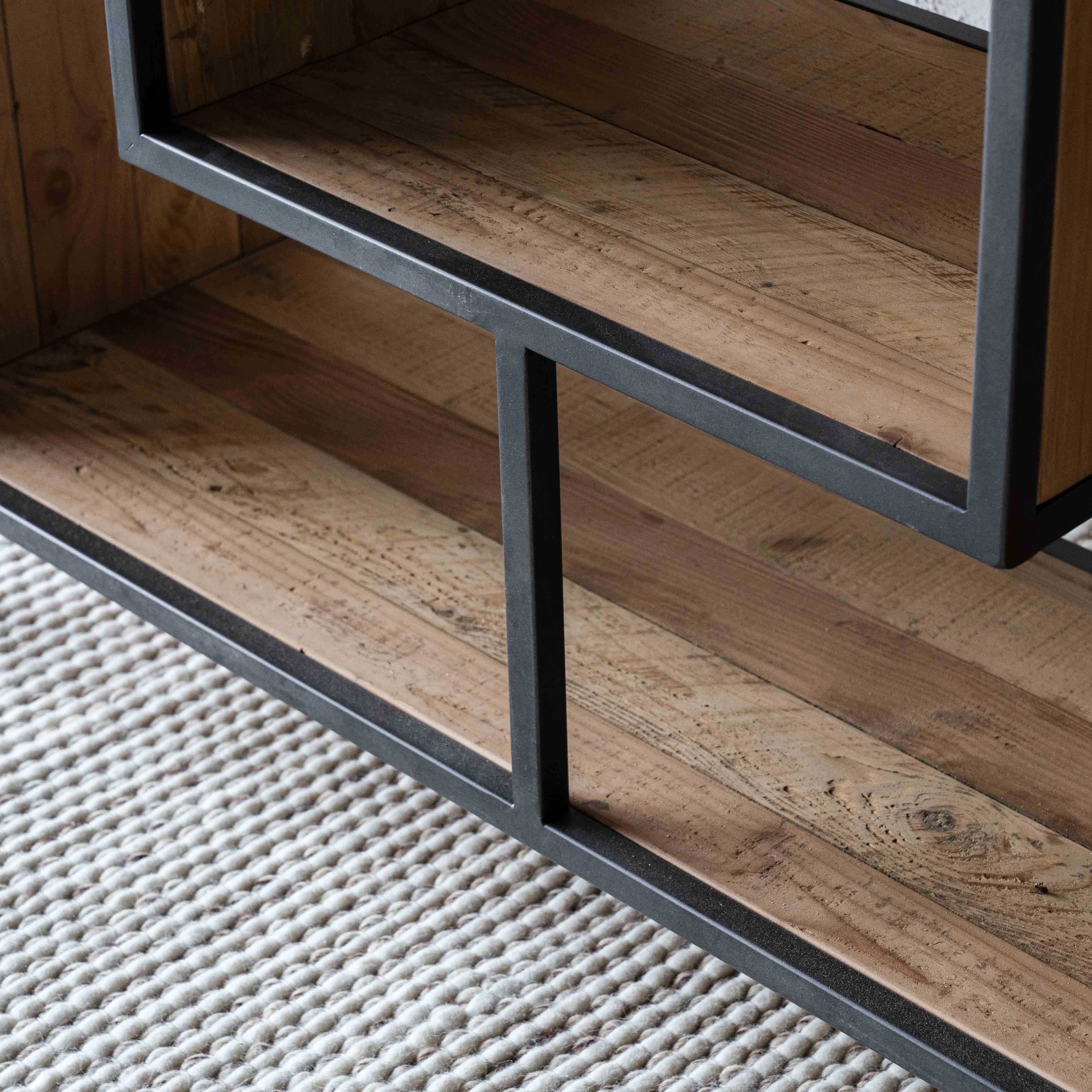 Voltra Pine Wood Multi Column Industrial Storage Console - Console Tables - WS Living Furniture  Furniture Store in Dubai