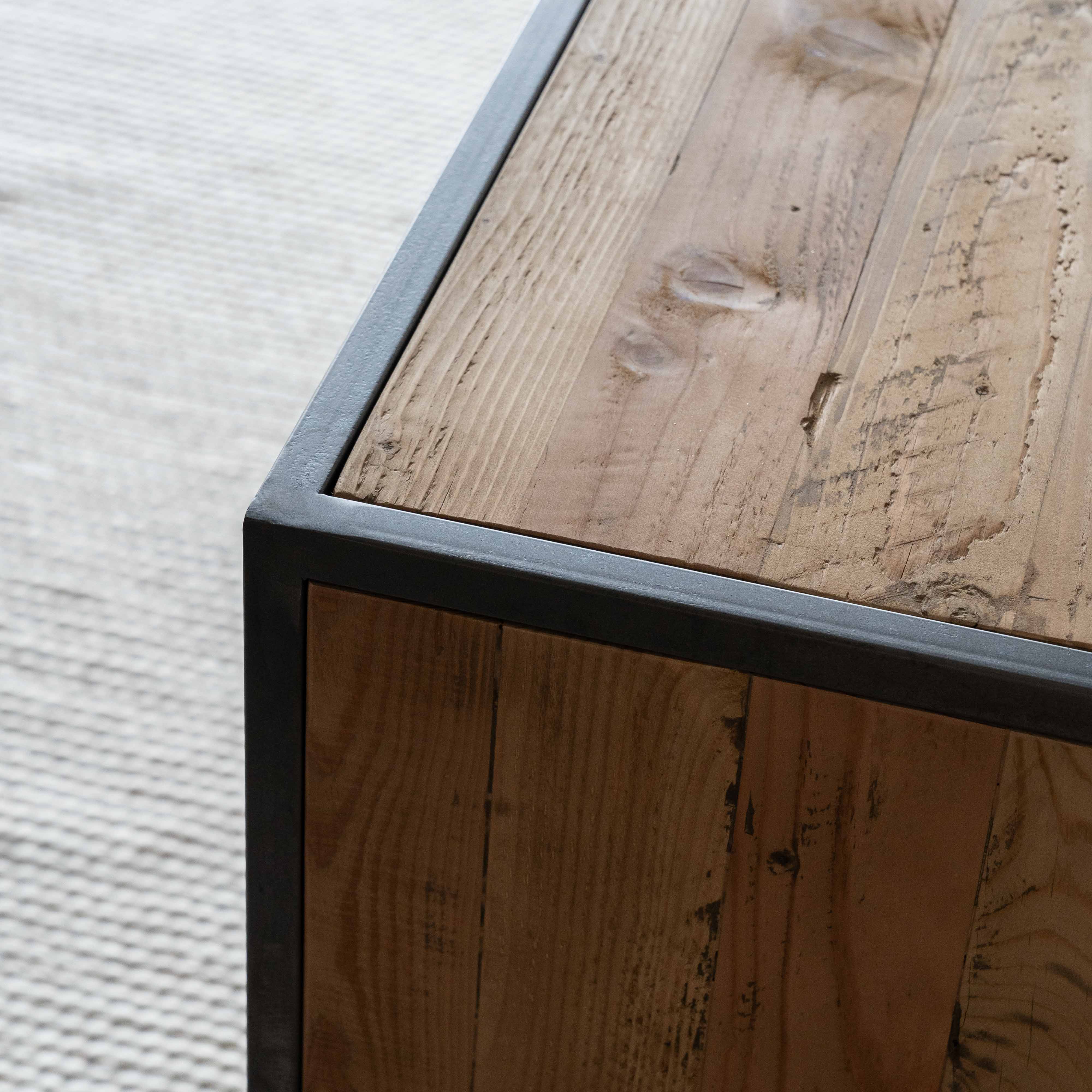 Fortis Industrial Solid Wood Book Shelf - Shelves - WS Living Furniture Furniture Store in Dubai