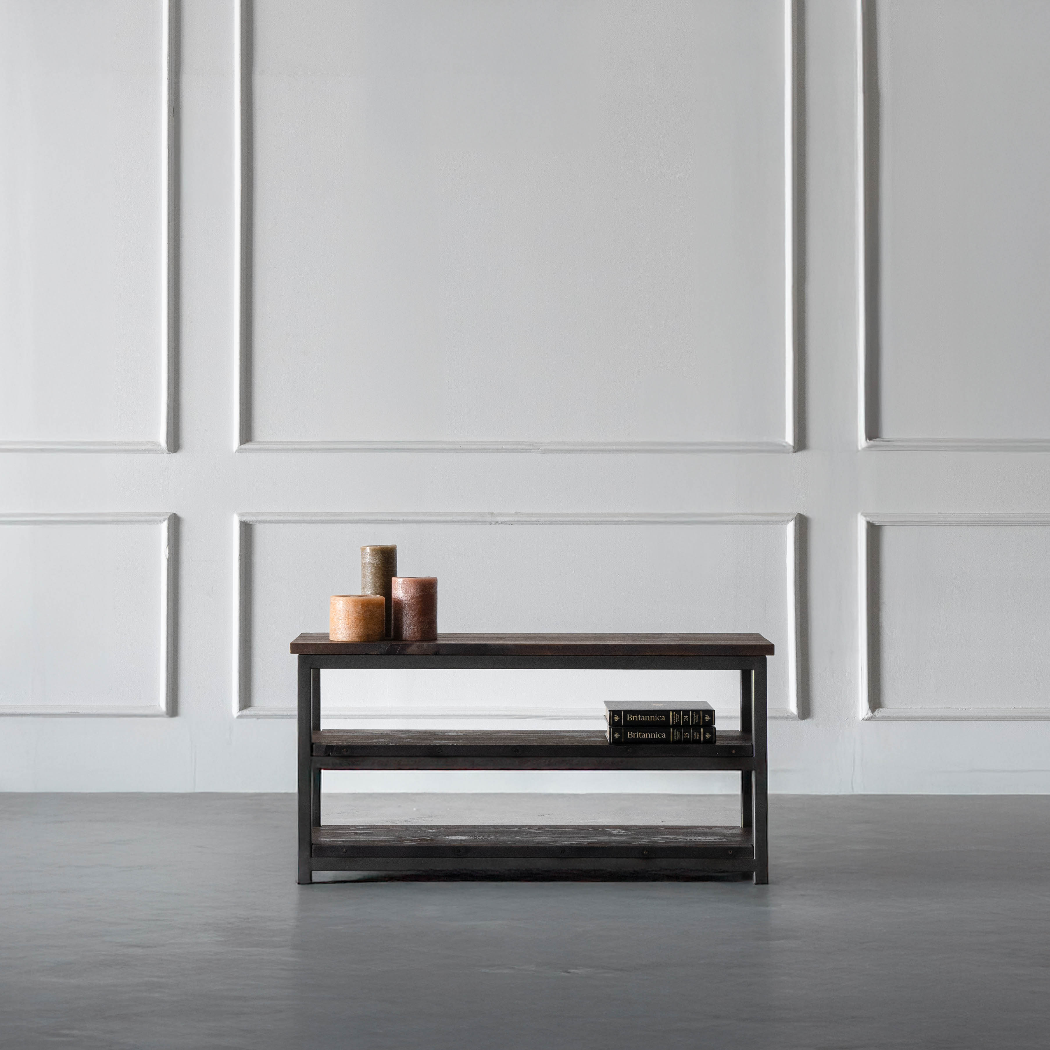 Nordic - Dark Wood Industrial Small TV Unit | Bookshelf