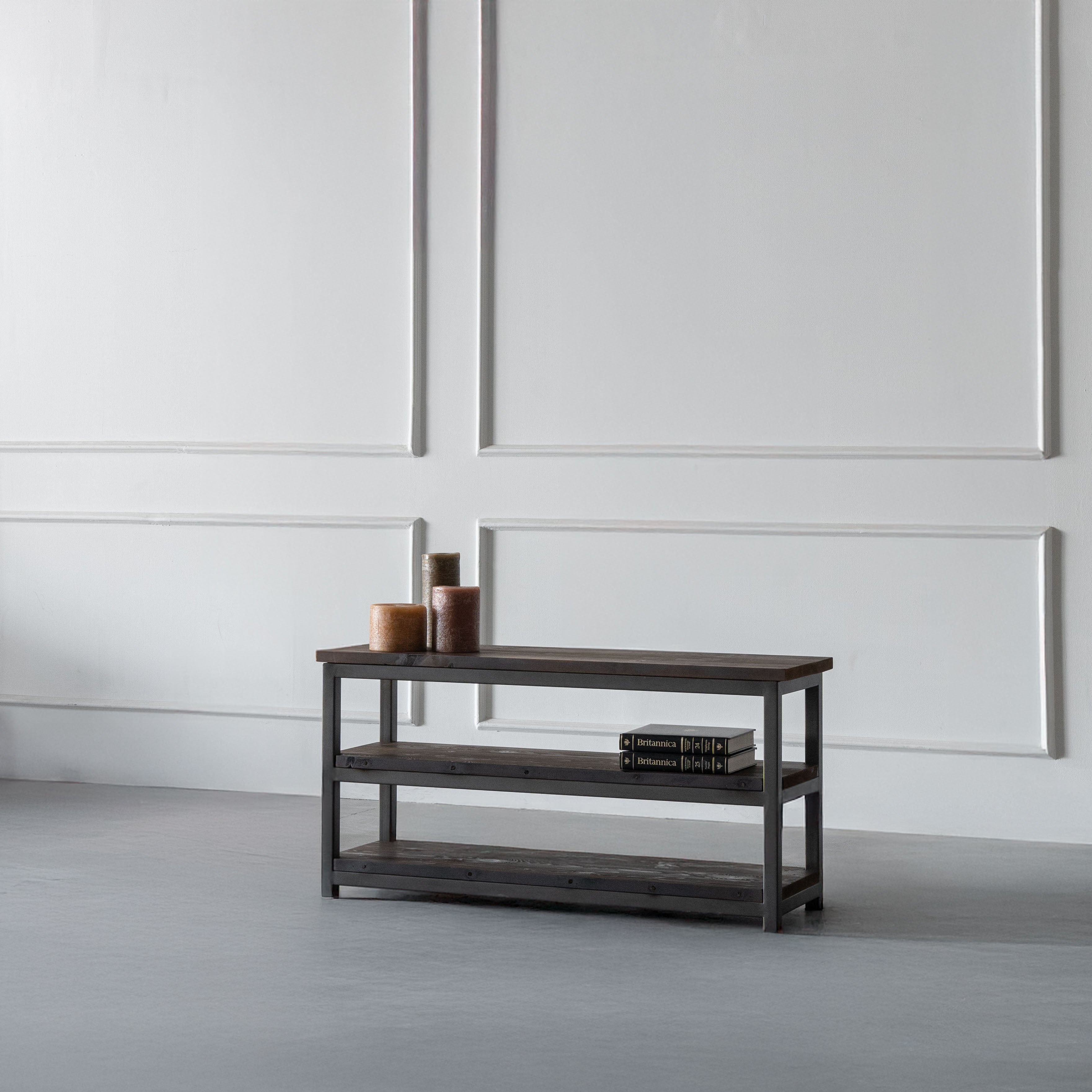 Nordic - Dark Wood Industrial Small TV Unit | Bookshelf