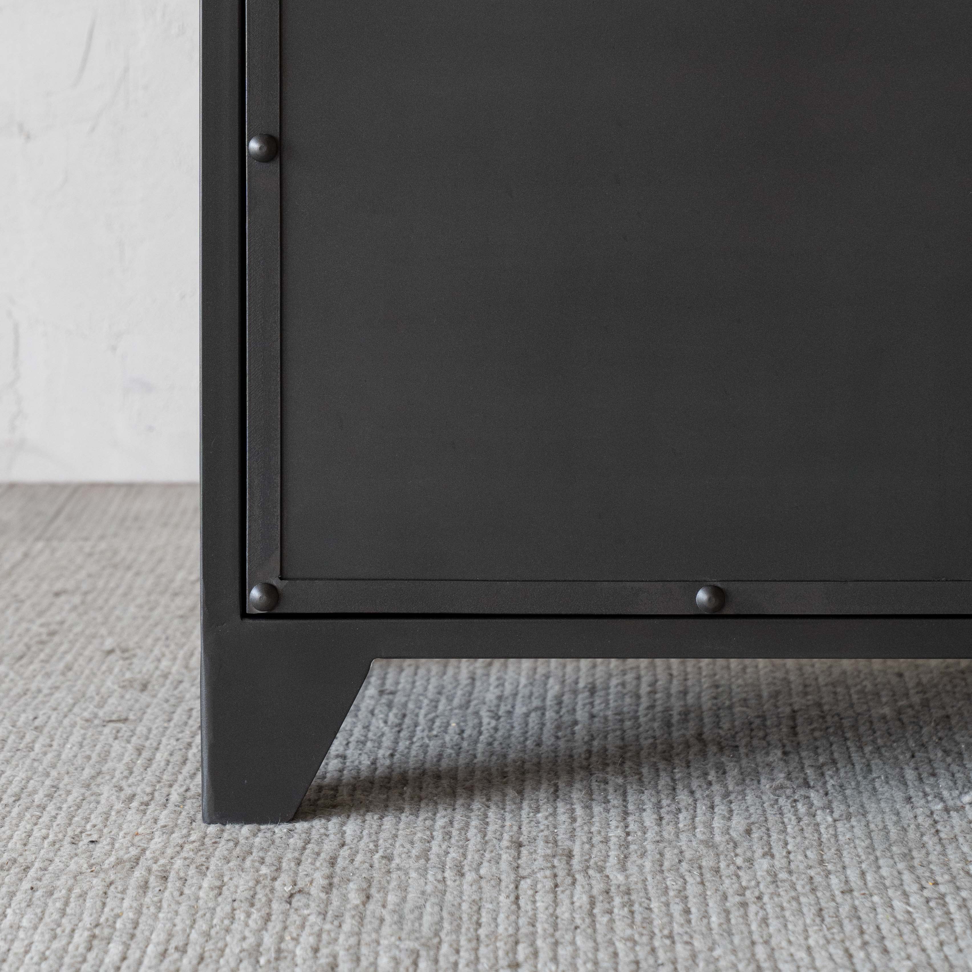 Urban Grid Industrial Bar & Storage Cabinet with Steel Mesh - Cabinets - WS Living Furniture Furniture Store in Dubai