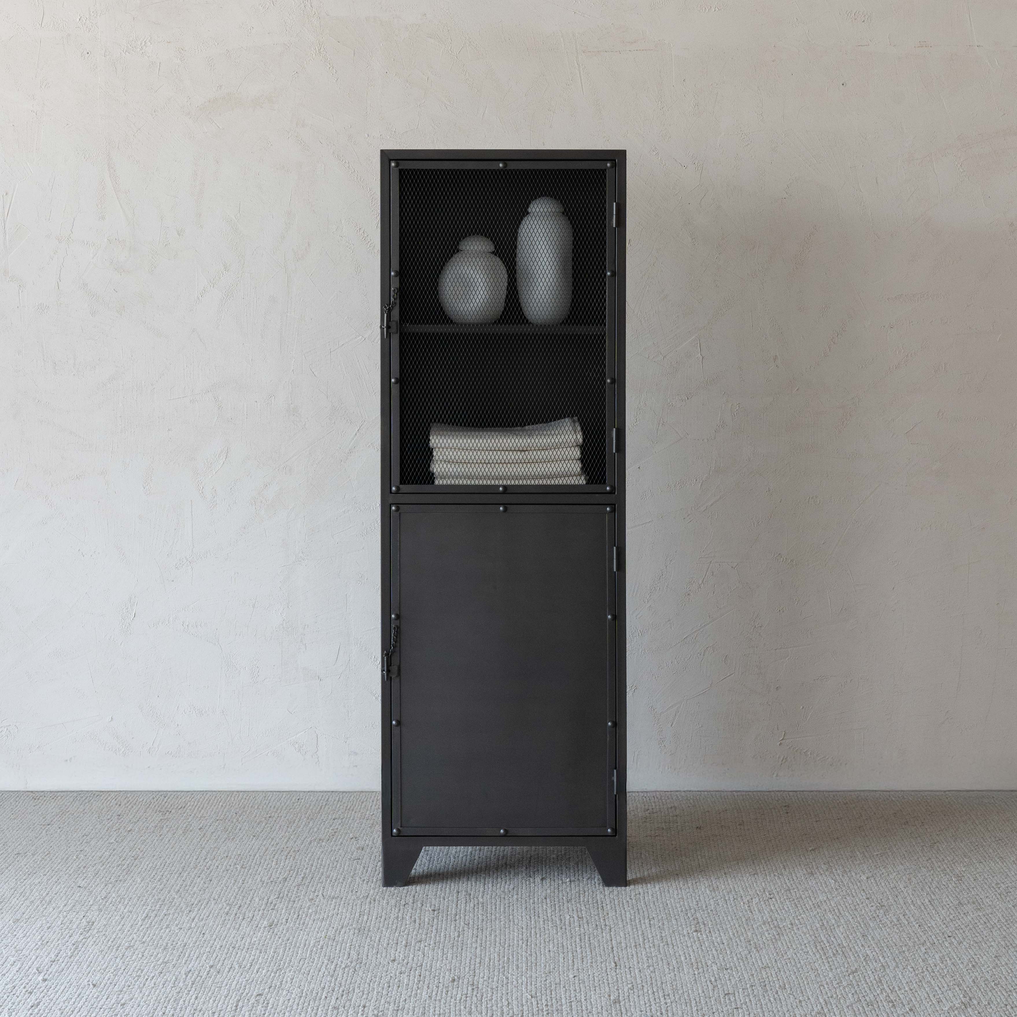 Urban Grid Industrial Bar & Storage Cabinet with Steel Mesh - Cabinets - WS Living Furniture Furniture Store in Dubai