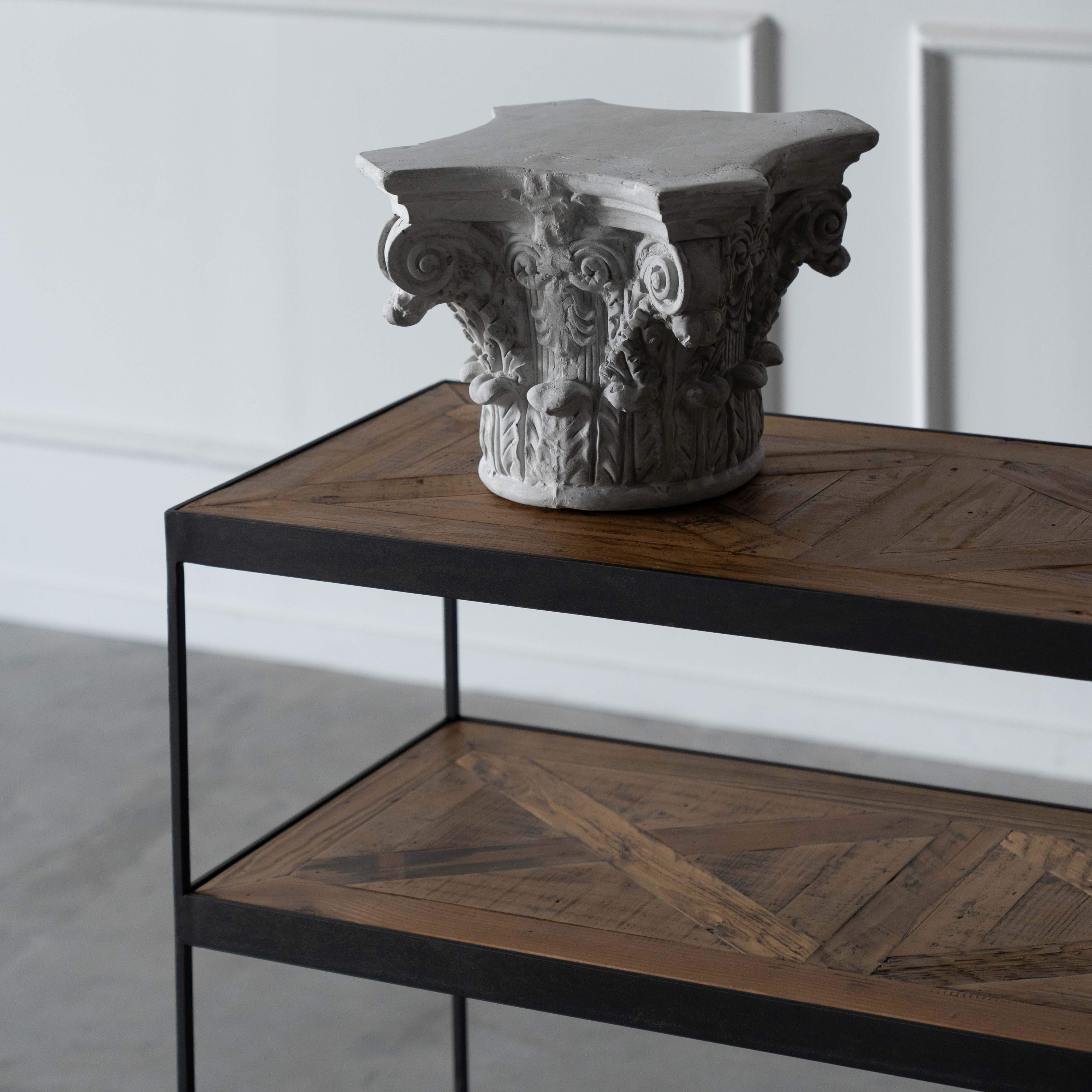 Parquet Wood Console Table - Shelves - WS Living Furniture Furniture Store in Dubai