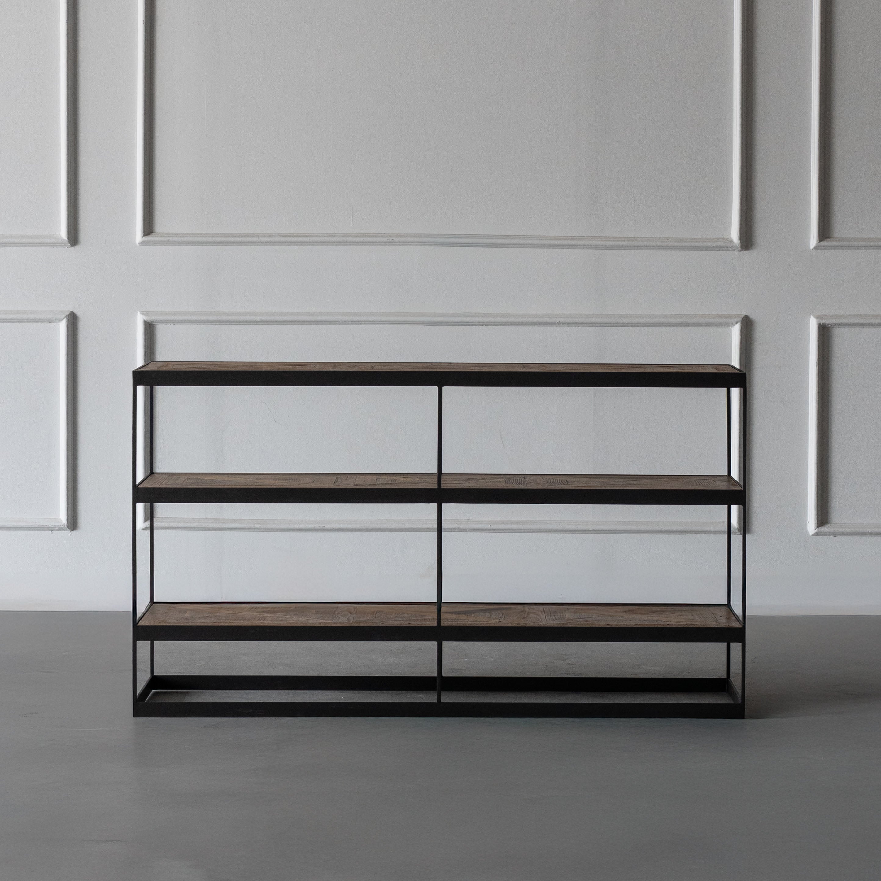 Parquet Wood Console Table - Shelves - WS Living Furniture Furniture Store in Dubai