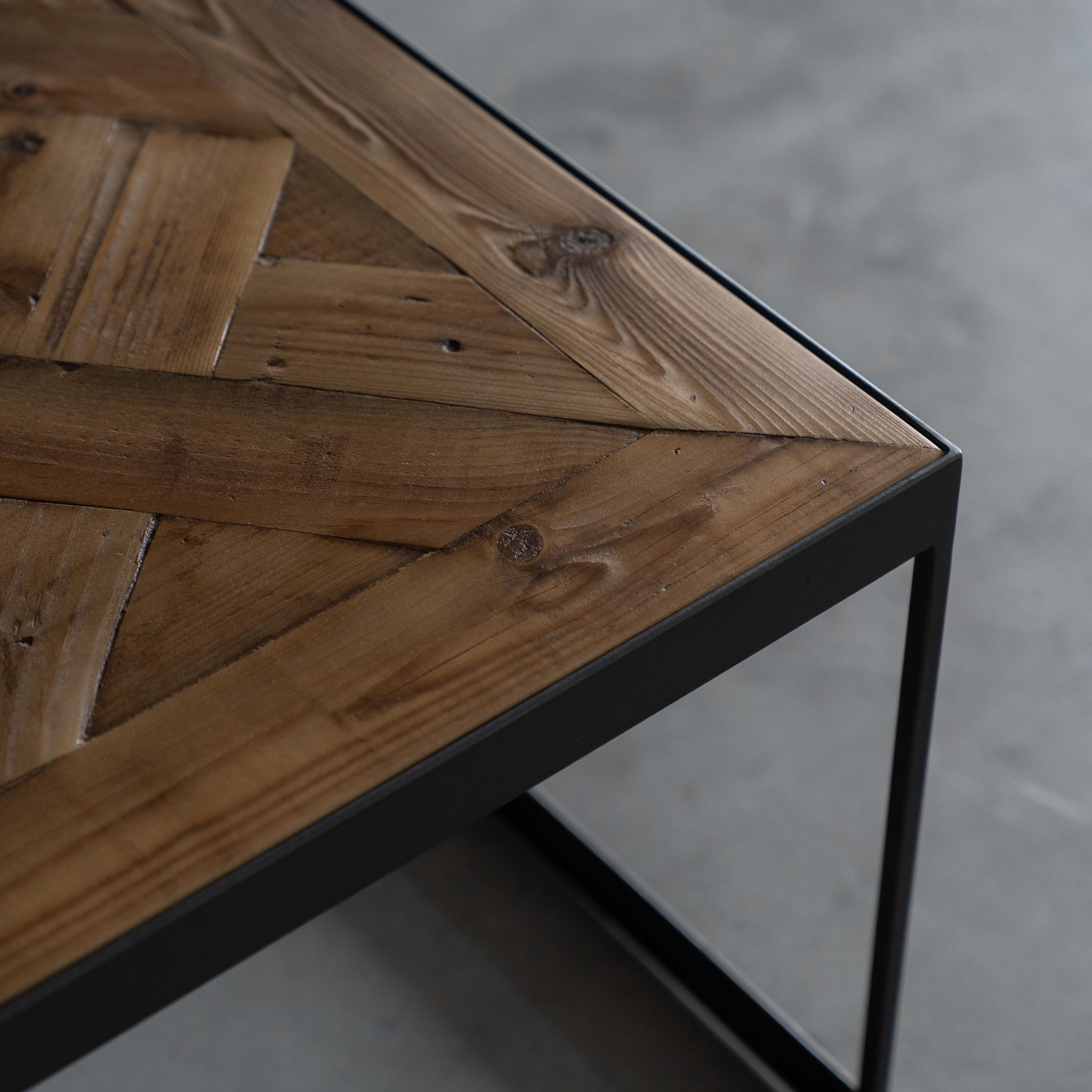 Parquet Wood Side Table - Side Tables - WS Living Furniture Furniture Store in Dubai