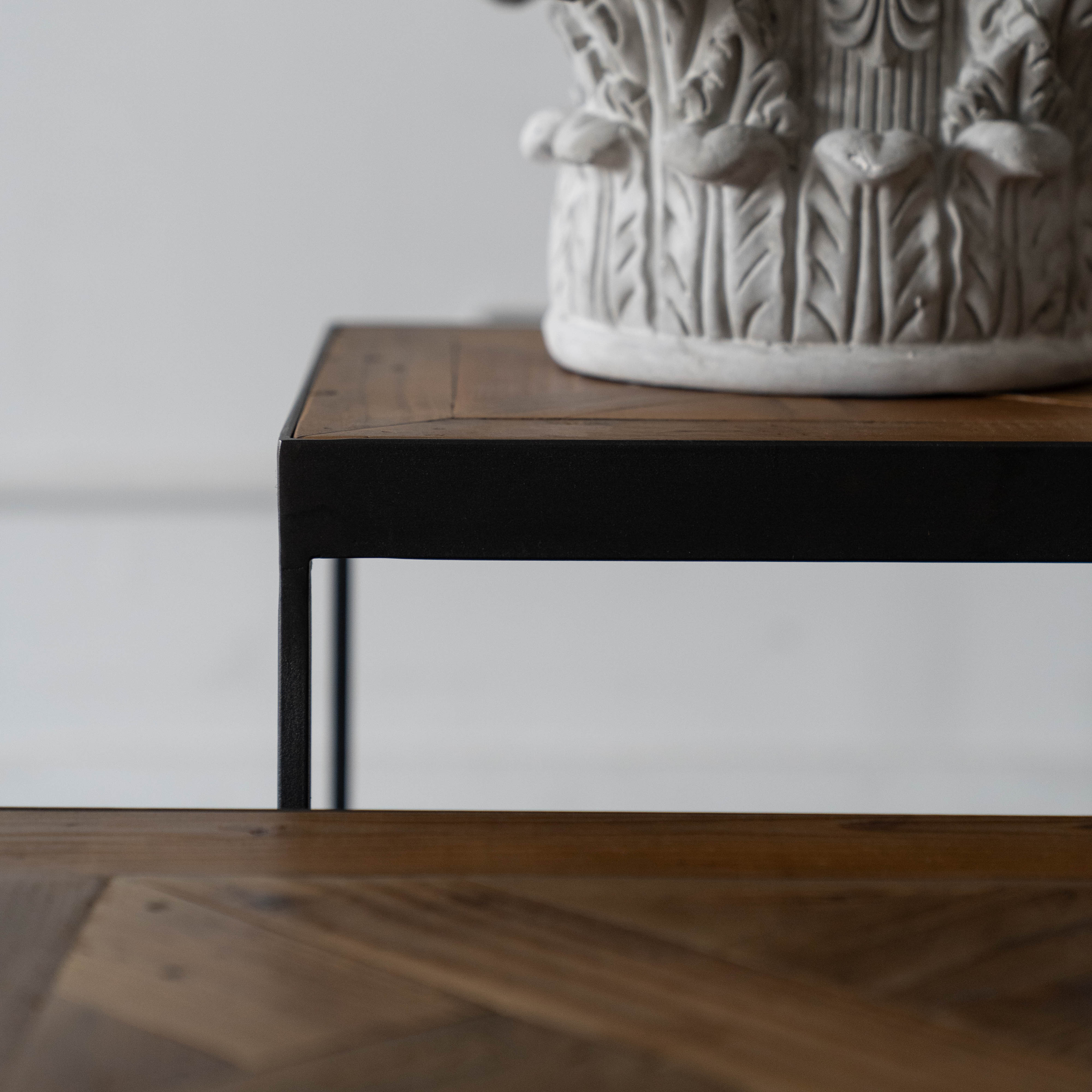 Parquet Wood Side Table - Side Tables - WS Living Furniture Furniture Store in Dubai