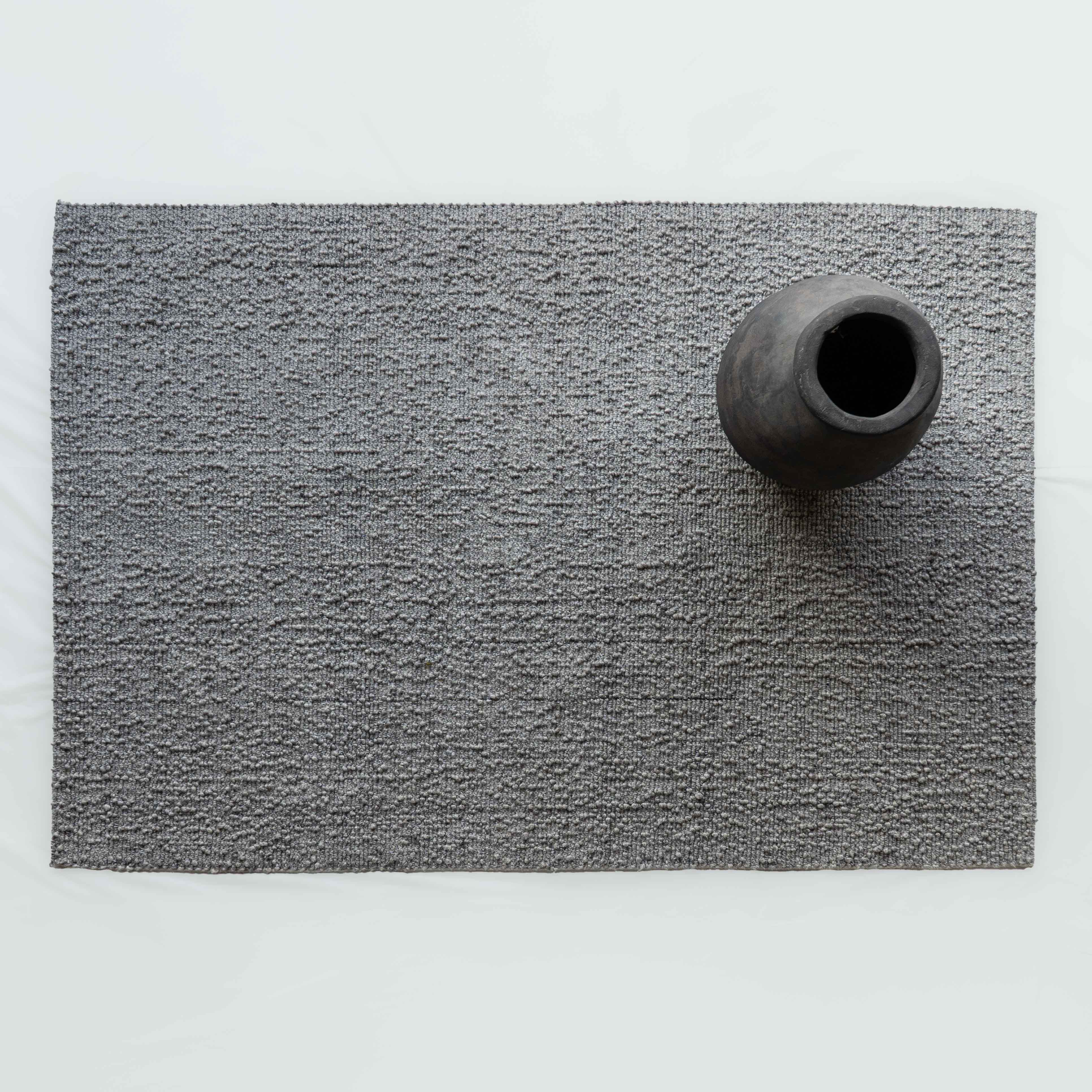 سجادة صوفية صغيرة مصنوعة يدويًا من الصوف الفضي الرمادي، مقاس 10 قطع