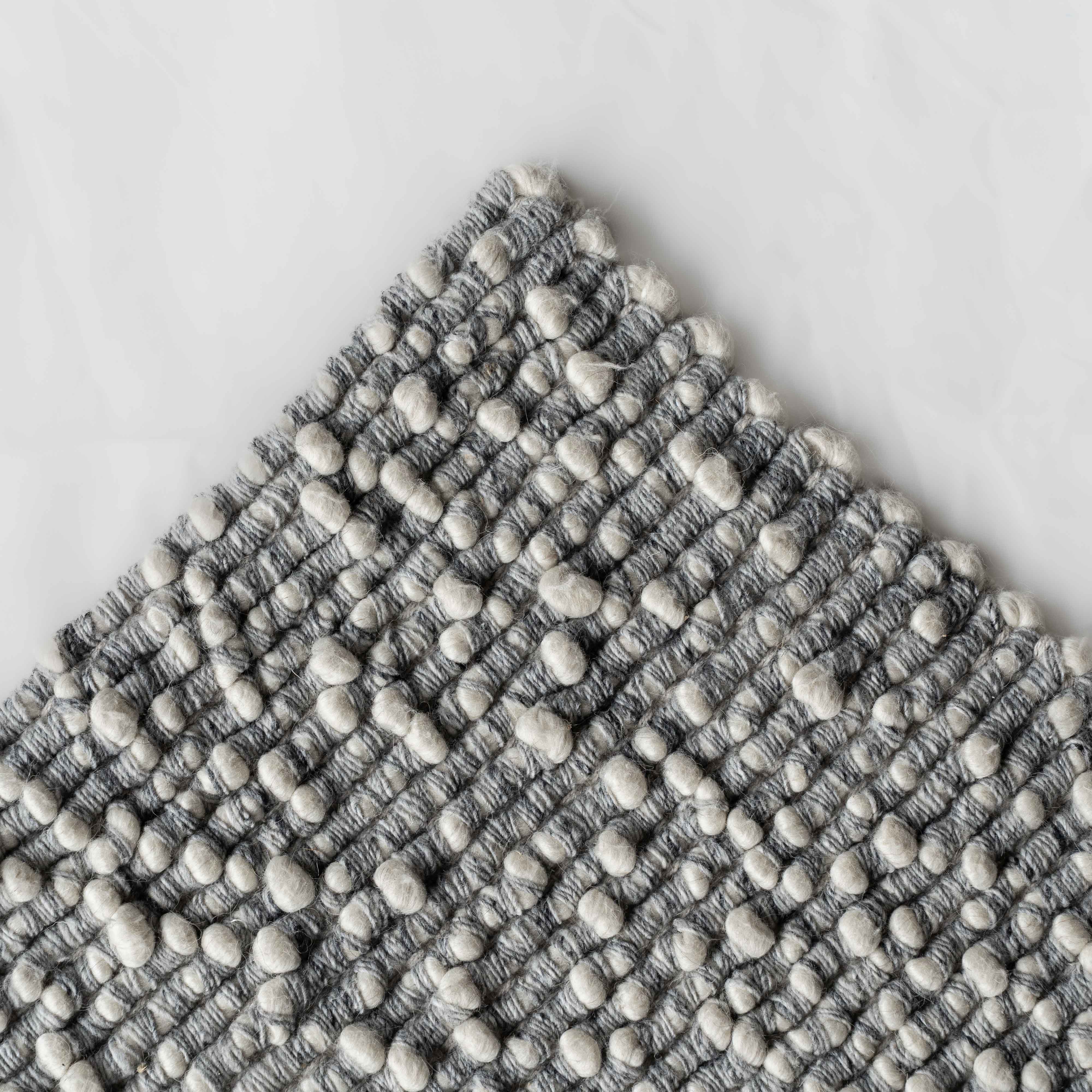 Itsy Bitsy Ivory Silver Black Handcrafted Woven RUG