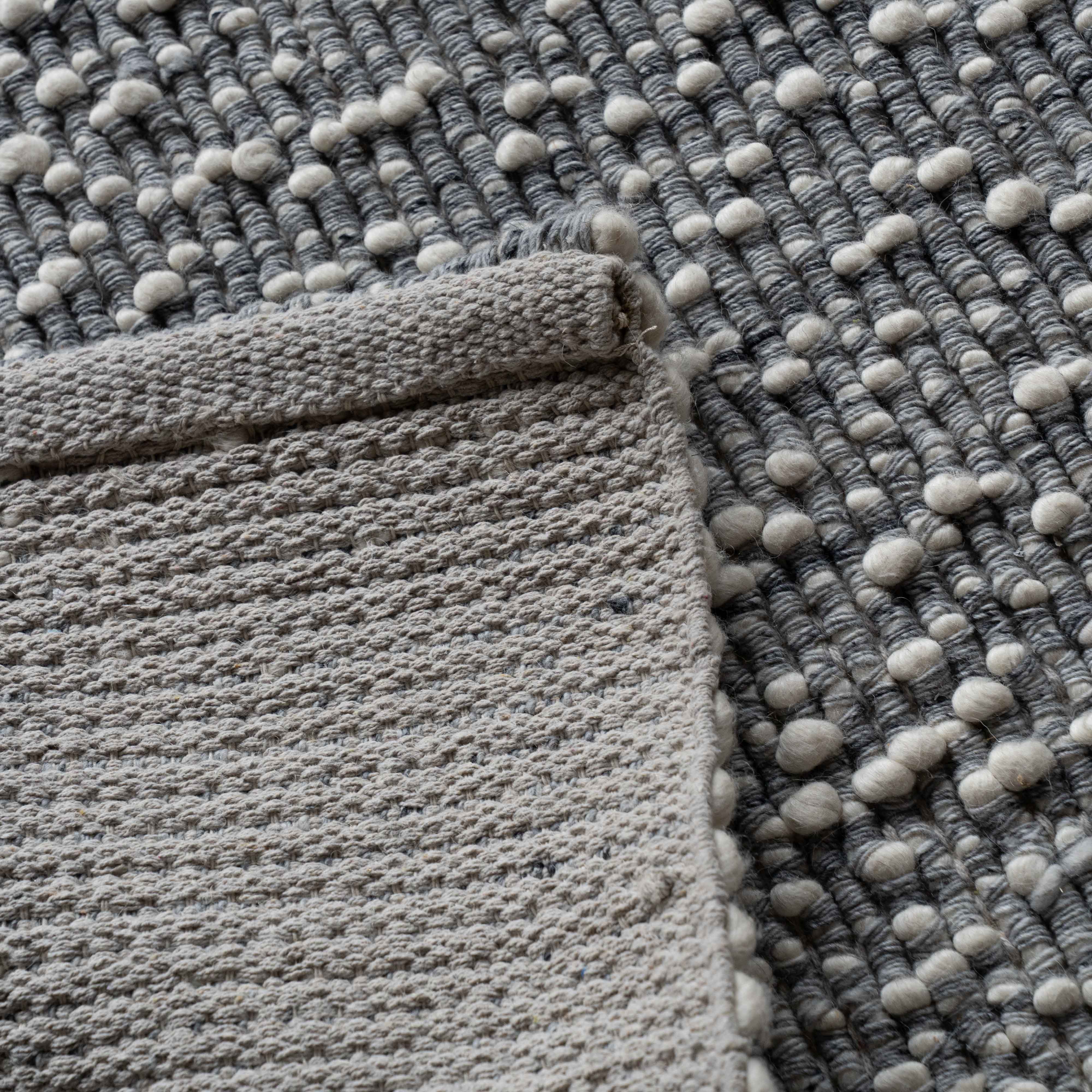 Itsy Bitsy Ivory Silver Black Handcrafted Woven RUG