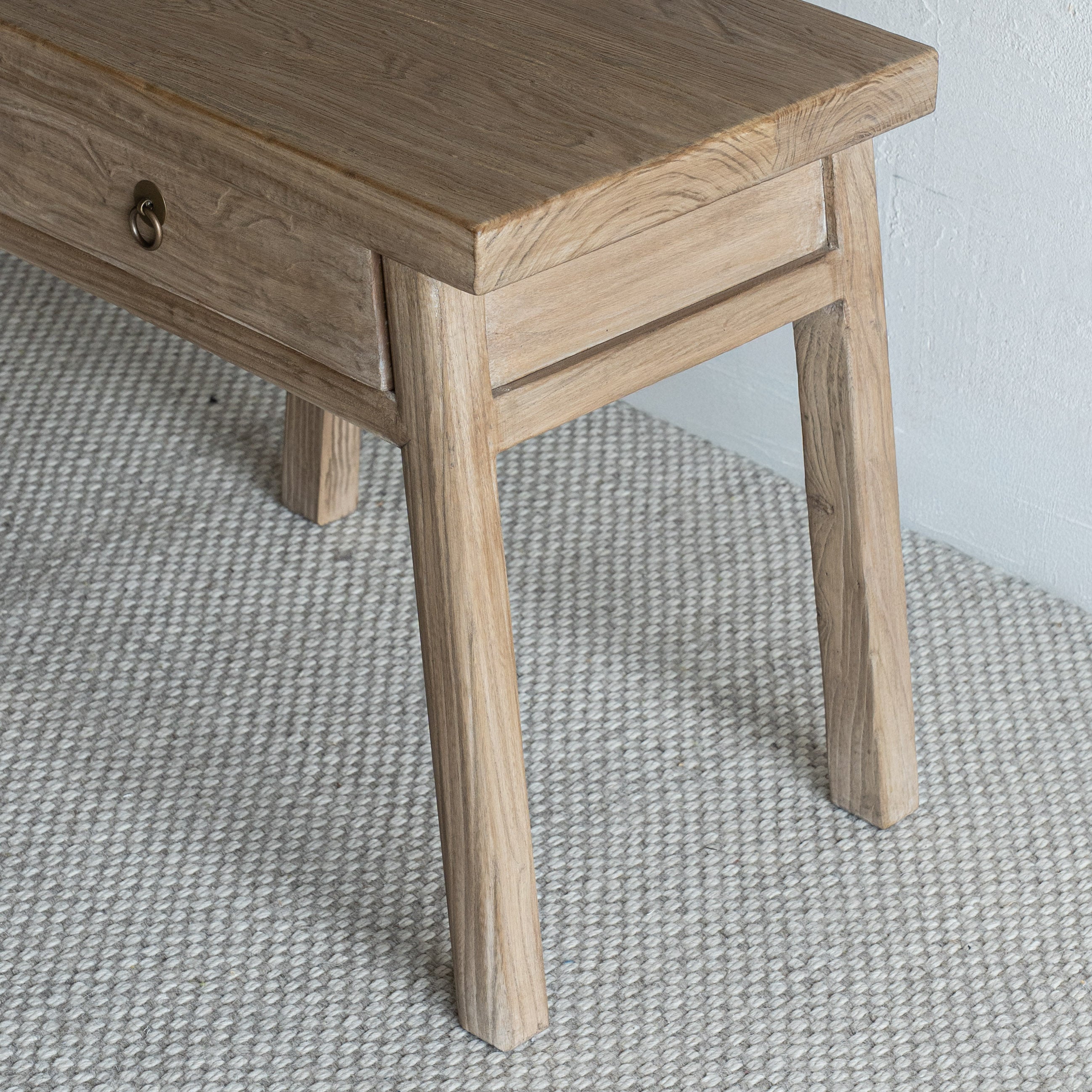 Velric Elm Wood Bed Side Table W/Drawers