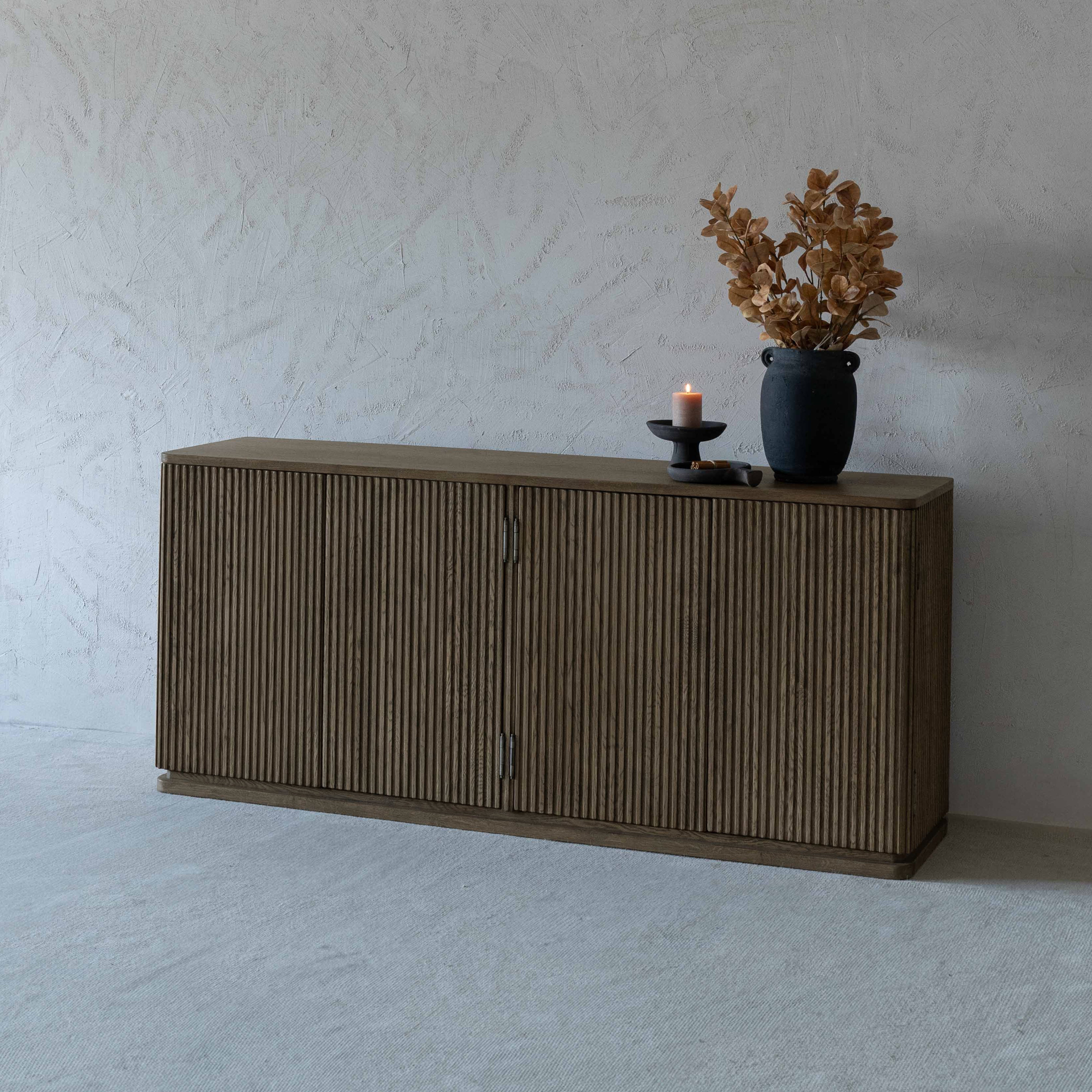 Jessa Solid Oak Wood Modern Sideboard | Storage Cabinet