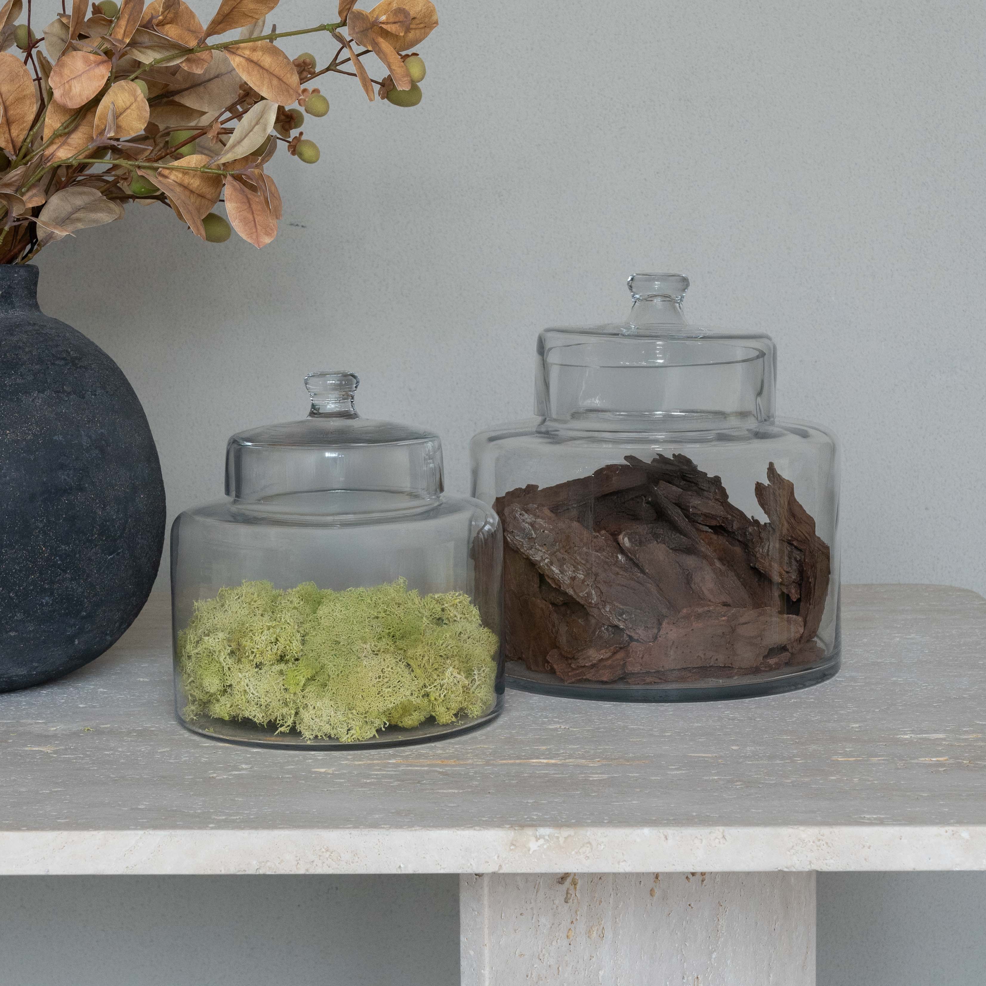 Savannah Decorative Glass Container / Jar With Lid Cover - Decorative Jars - WS Living Furniture Furniture Store in Dubai