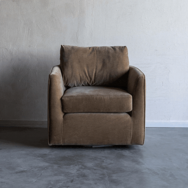 Kaira Modern Swivel Armchair - Camel Brown