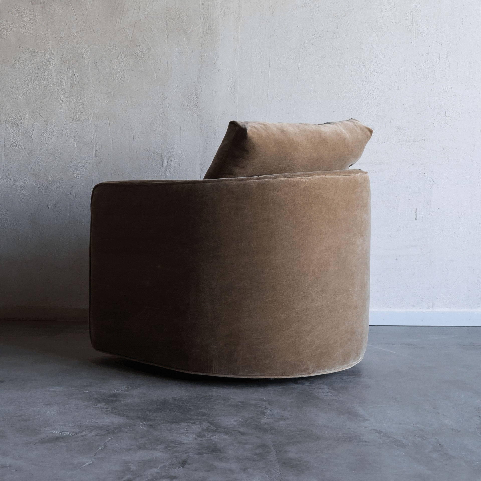 Kaira Modern Swivel Armchair - Camel Brown