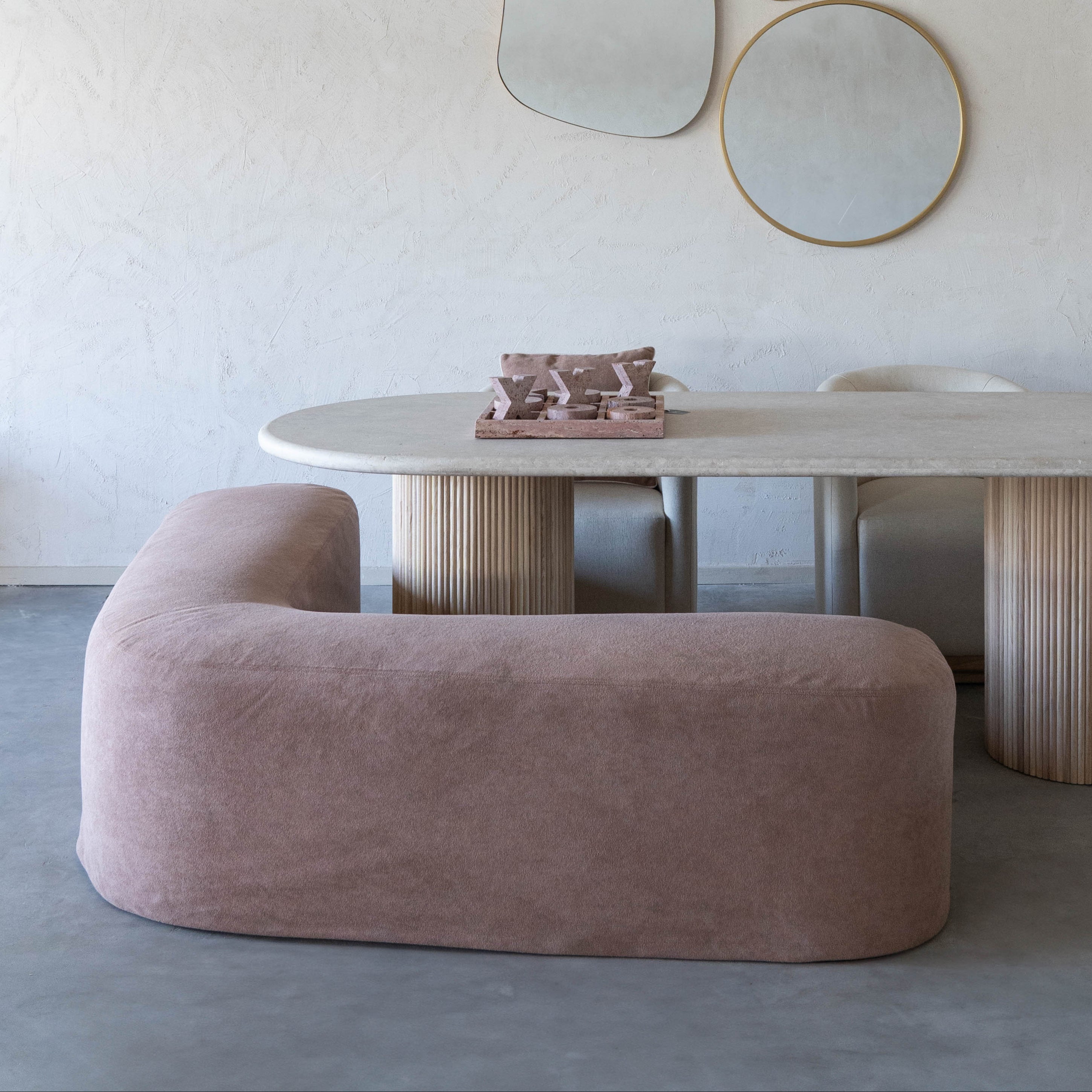 Ella Curve L-Shape Dining Bench - Bench - WS Living Furniture Furniture Store in Dubai