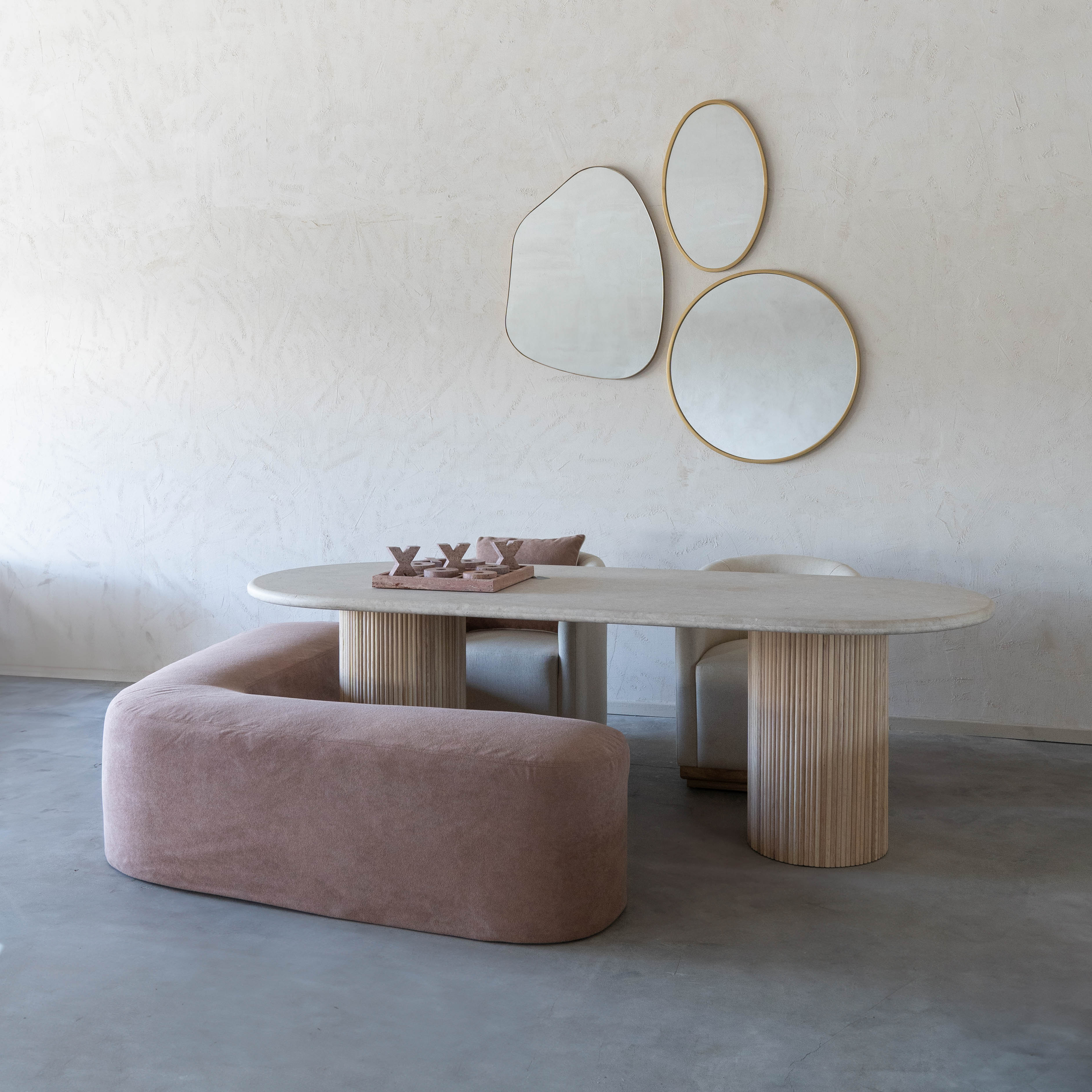 Ella Curve L-Shape Dining Bench - Bench - WS Living Furniture Furniture Store in Dubai