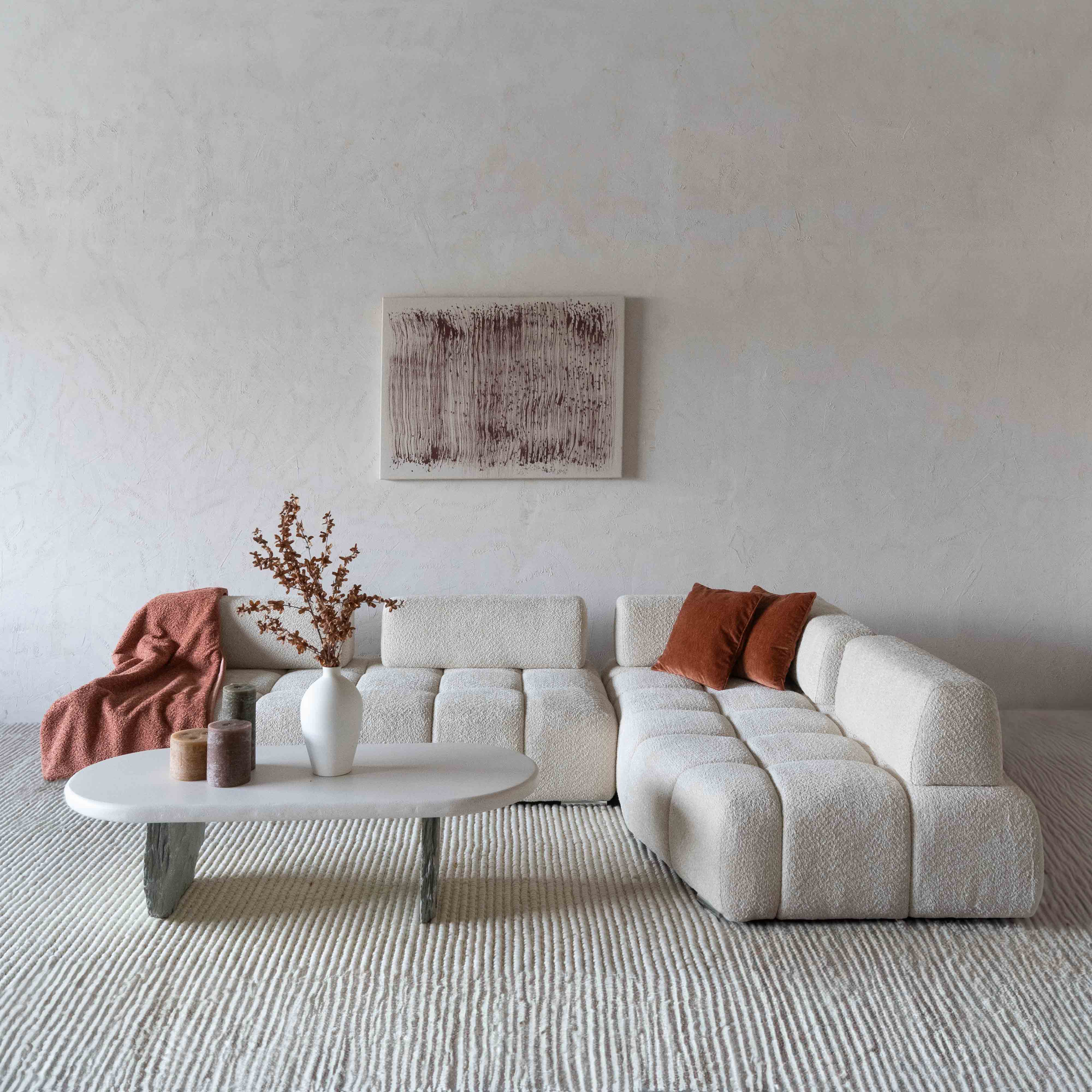 Lama Modern White Corner | L Shape Extendable Sofa - Sofas - WS Living Furniture Furniture Store in Dubai