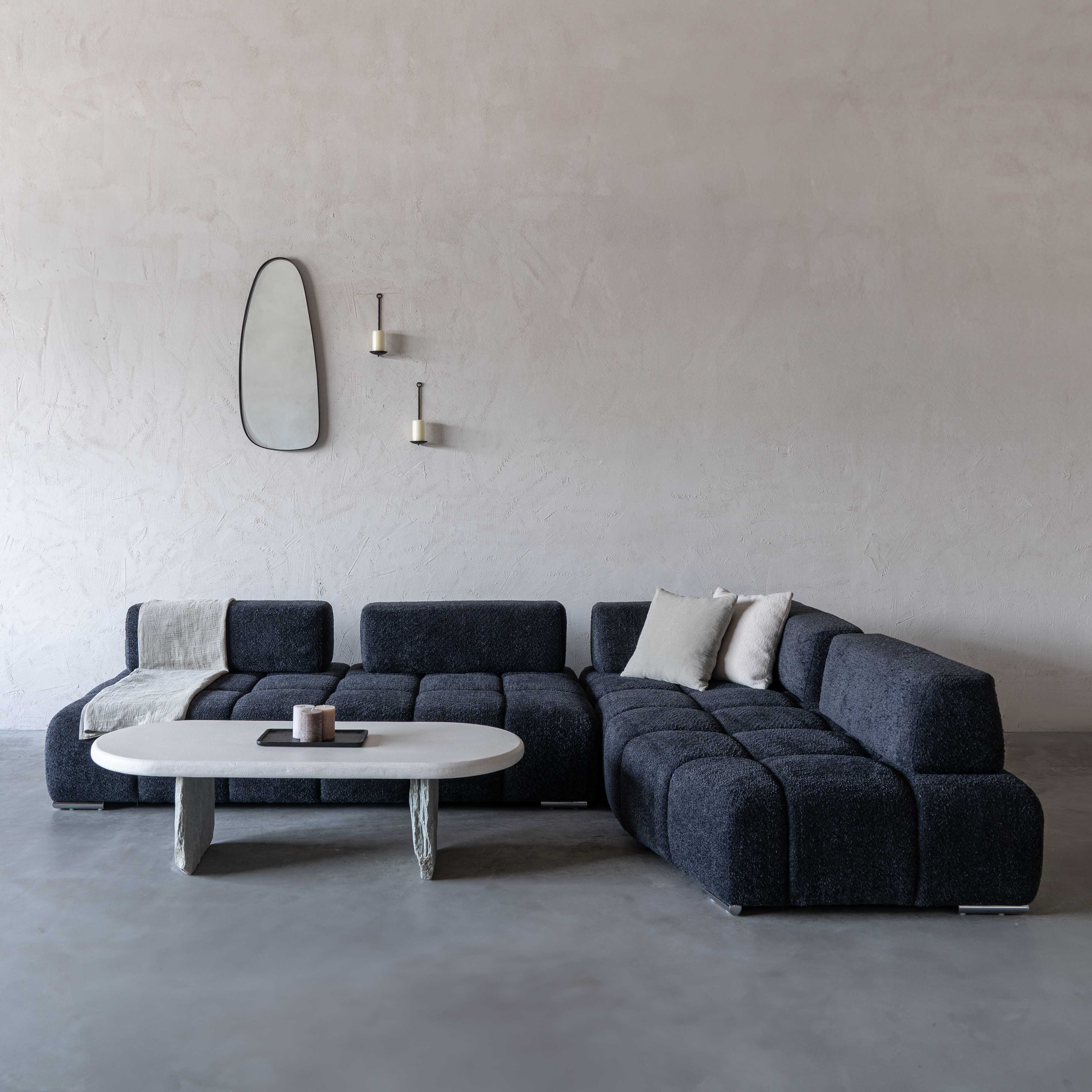 Lama Modern Black Corner Sofa | L Shape Extendable Sofa - Sofas - WS Living Furniture Furniture Store in Dubai