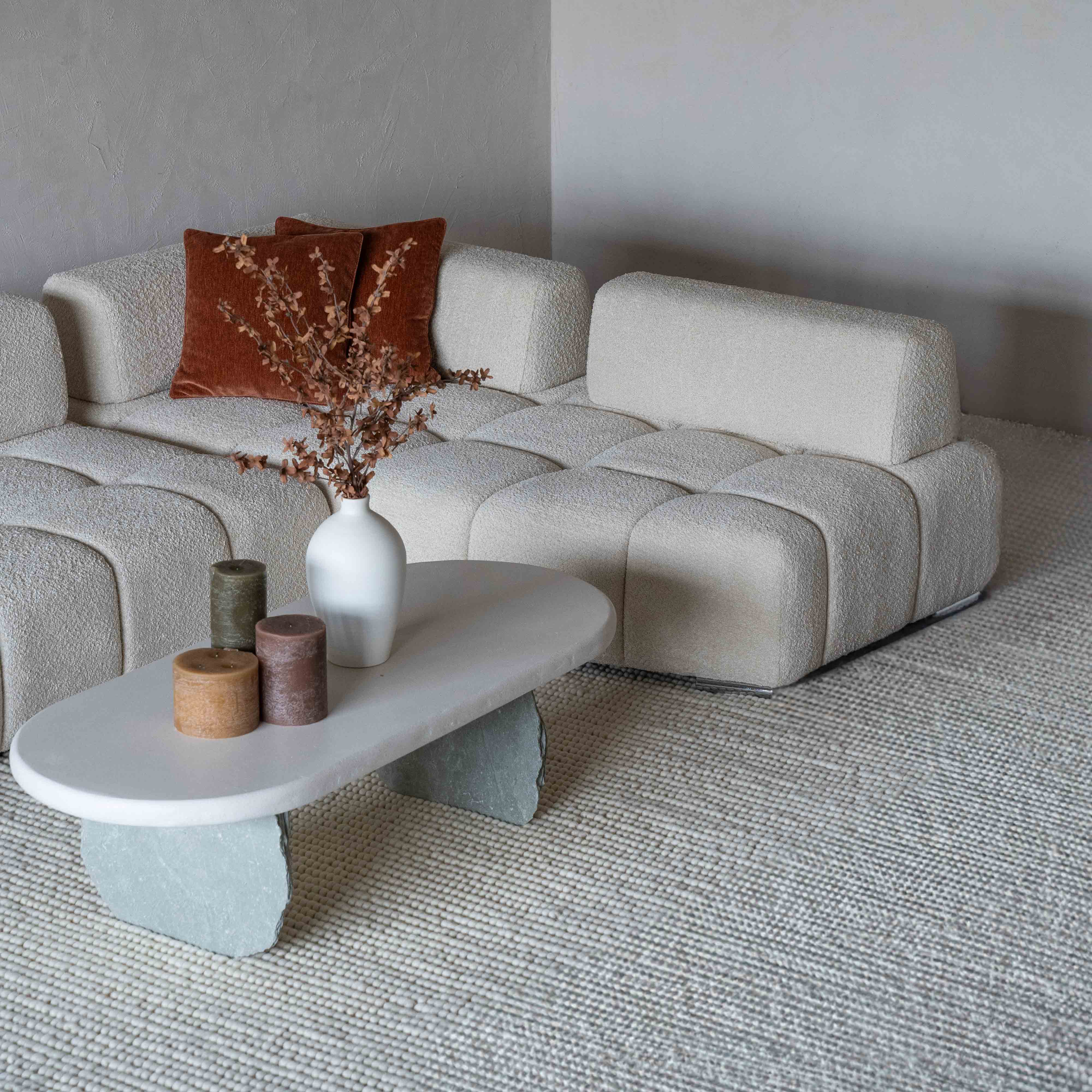 Lama Modern White Corner | L Shape Extendable Sofa - Sofas - WS Living Furniture Furniture Store in Dubai