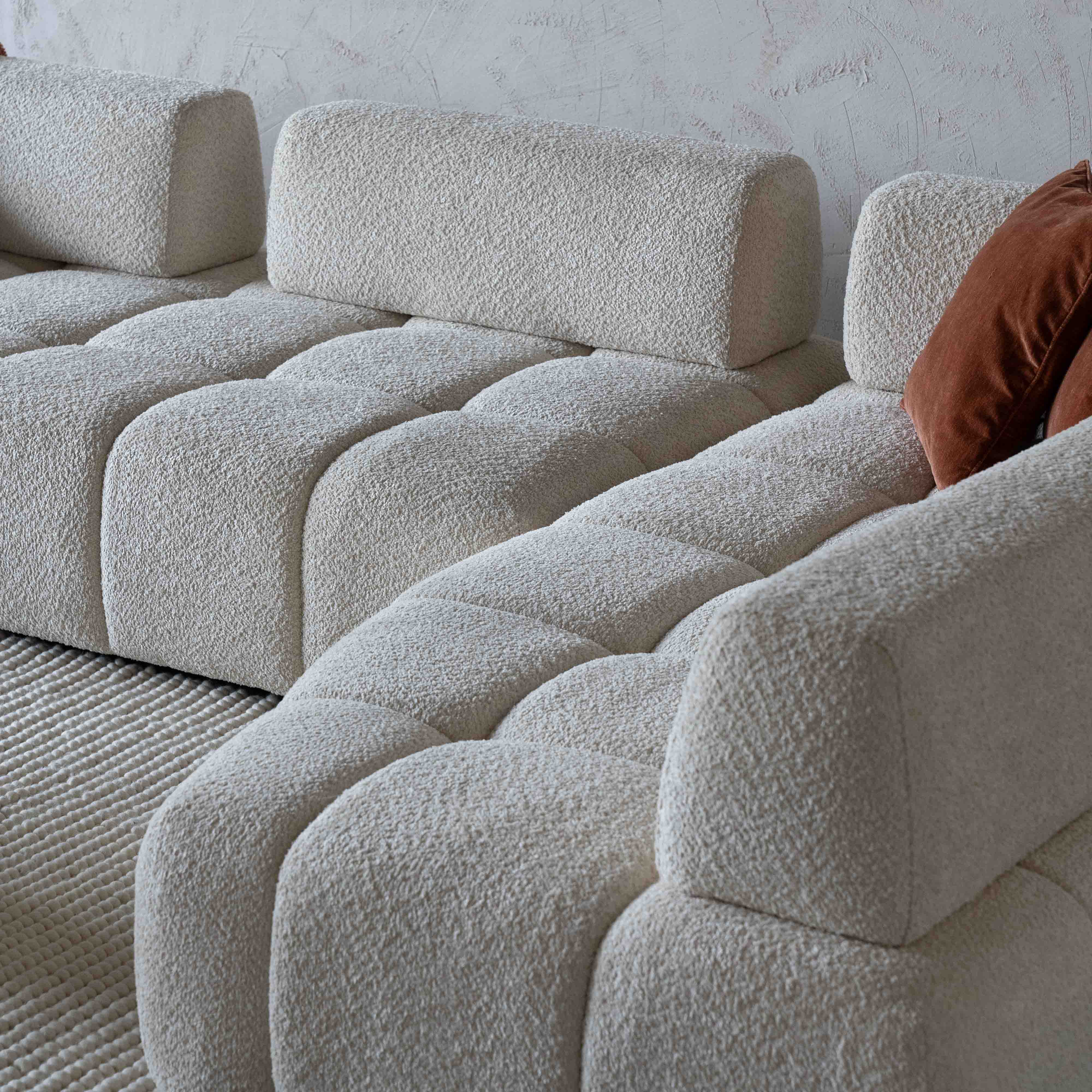 Lama Modern White Corner | L Shape Extendable Sofa - Sofas - WS Living Furniture Furniture Store in Dubai