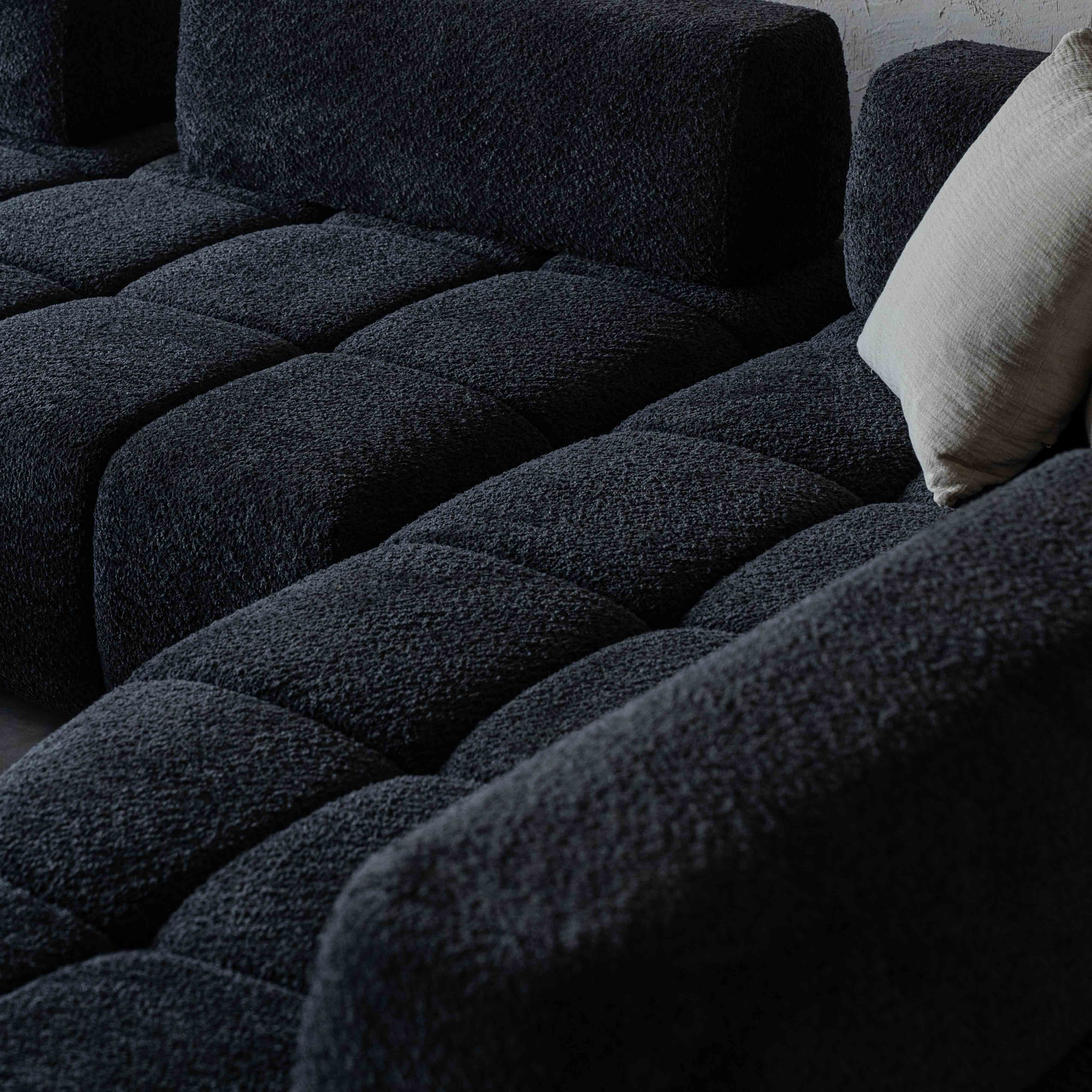 Lama Modern Black Corner Sofa | L Shape Extendable Sofa - Sofas - WS Living Furniture Furniture Store in Dubai