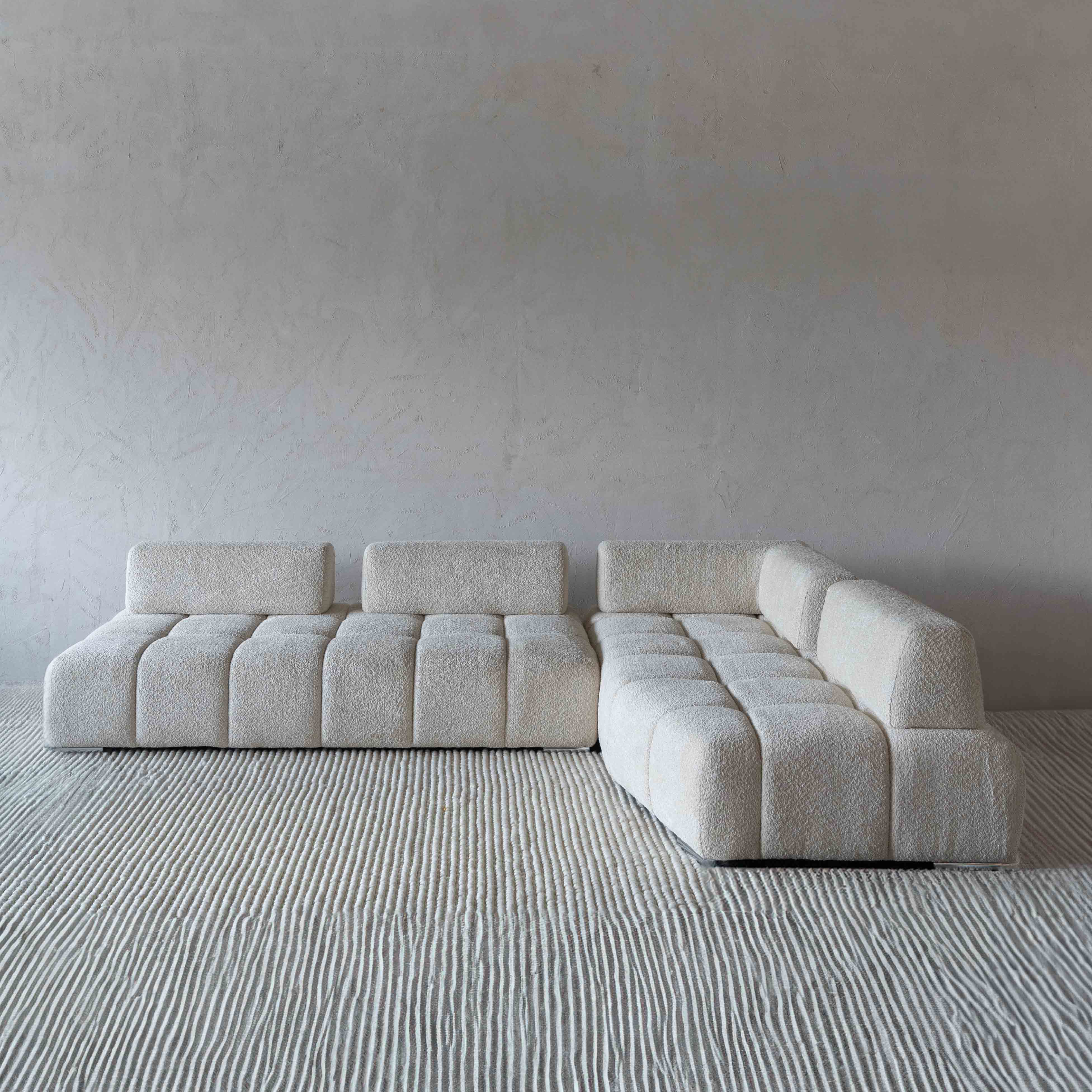 Lama Modern White Corner | L Shape Extendable Sofa - Sofas - WS Living Furniture Furniture Store in Dubai