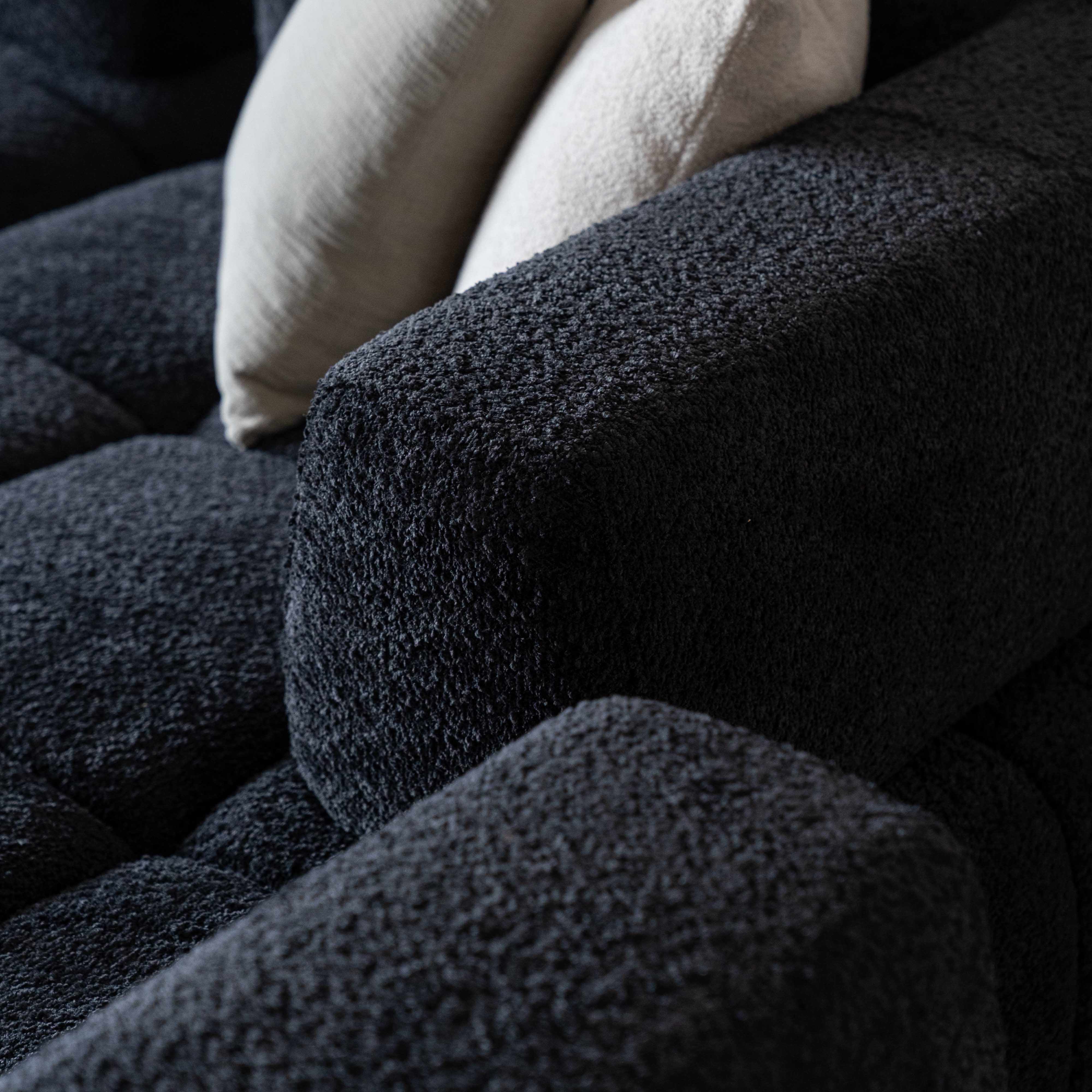 Lama Modern Black Corner Sofa | L Shape Extendable Sofa - Sofas - WS Living Furniture Furniture Store in Dubai