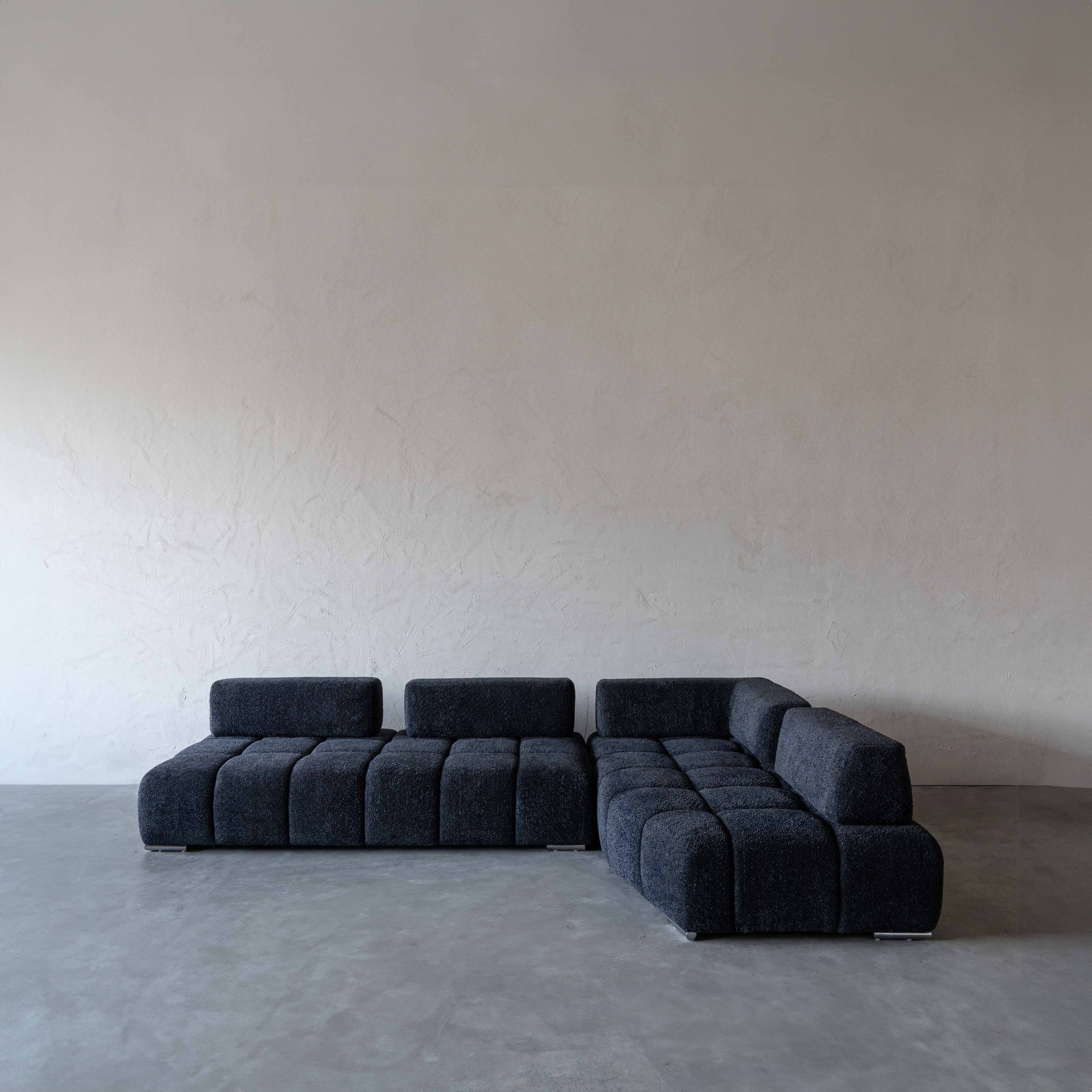 Lama Modern Black Corner Sofa | L Shape Extendable Sofa - Sofas - WS Living Furniture Furniture Store in Dubai