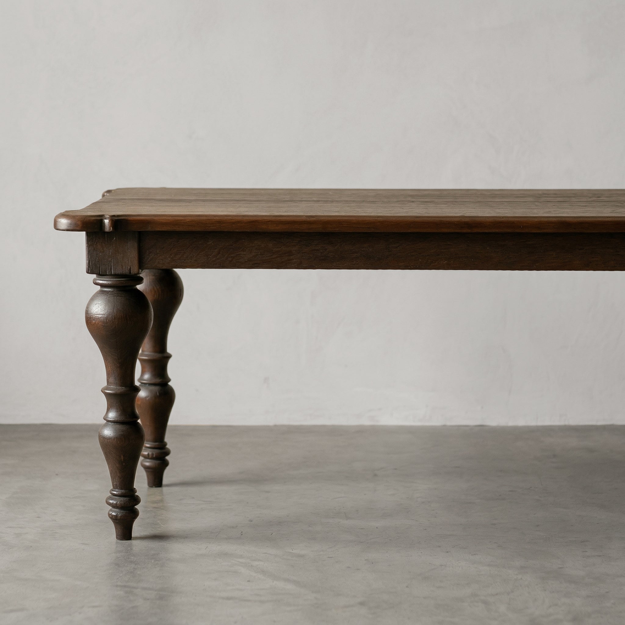 Lark Real Antique Dark Wood Long Dining Table