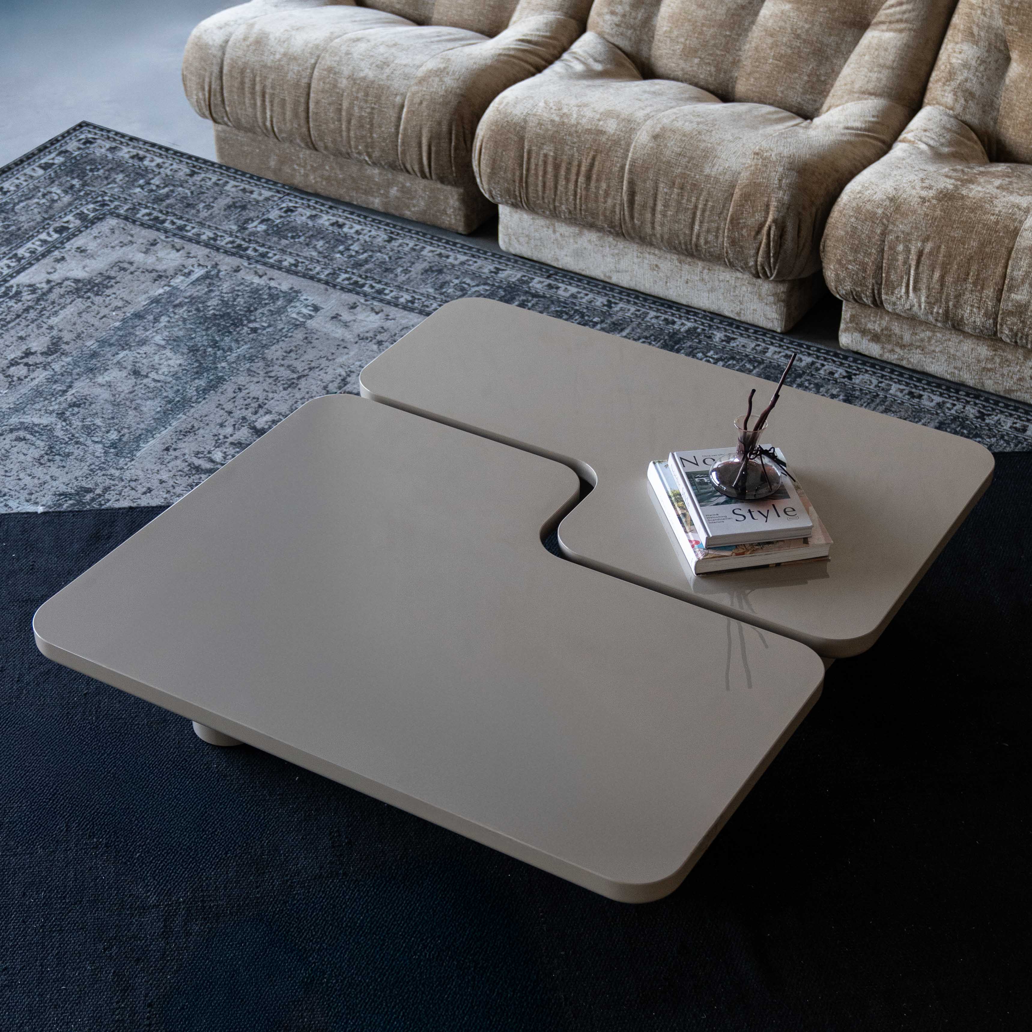 Layla Beige High Gloss Modern Coffee Table - SMALL - 020A1.2 - BC78