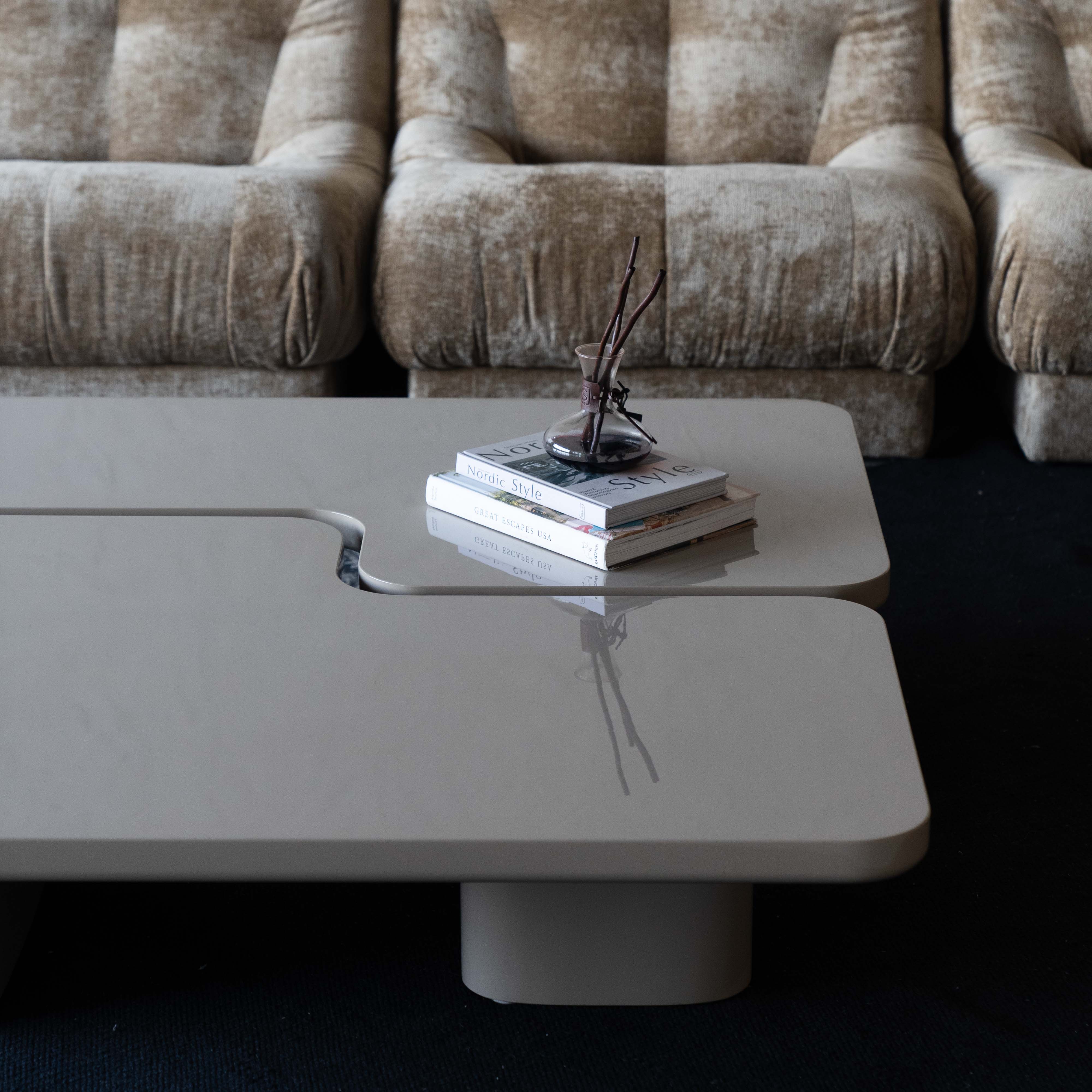 Layla Beige High Gloss Modern Coffee Table - SMALL - 020A1.2 - BC78 - Coffee Tables - WS Living Furniture Furniture Store in Dubai