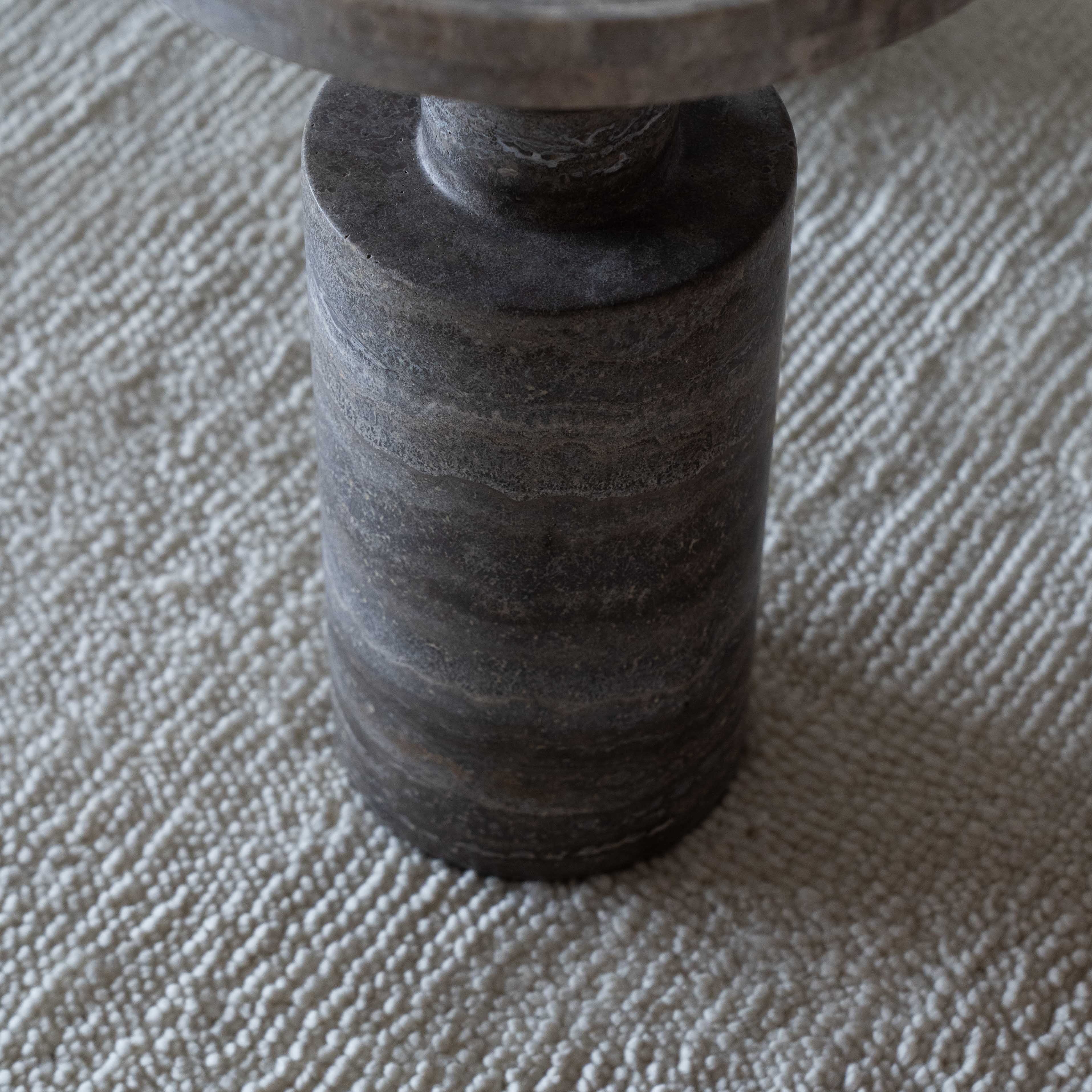 Lony Modern Natural Grey Marble Side Table | Accent Table - Side Tables - WS Living Furniture Furniture Store in Dubai