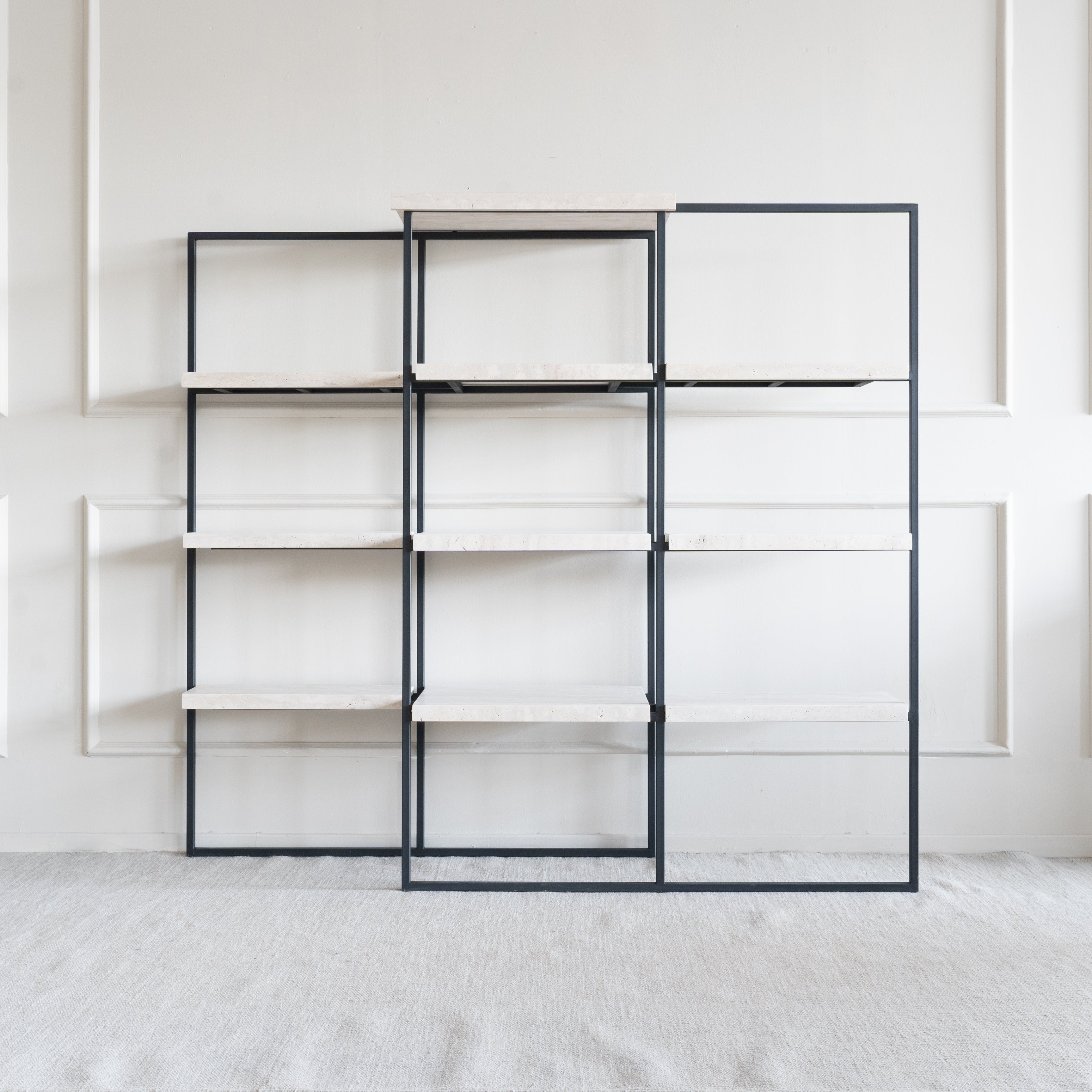 Loraine Modern Travertine Marble Book Shelf | Shelving Unit - Shelves - WS Living Furniture Furniture Store in Dubai