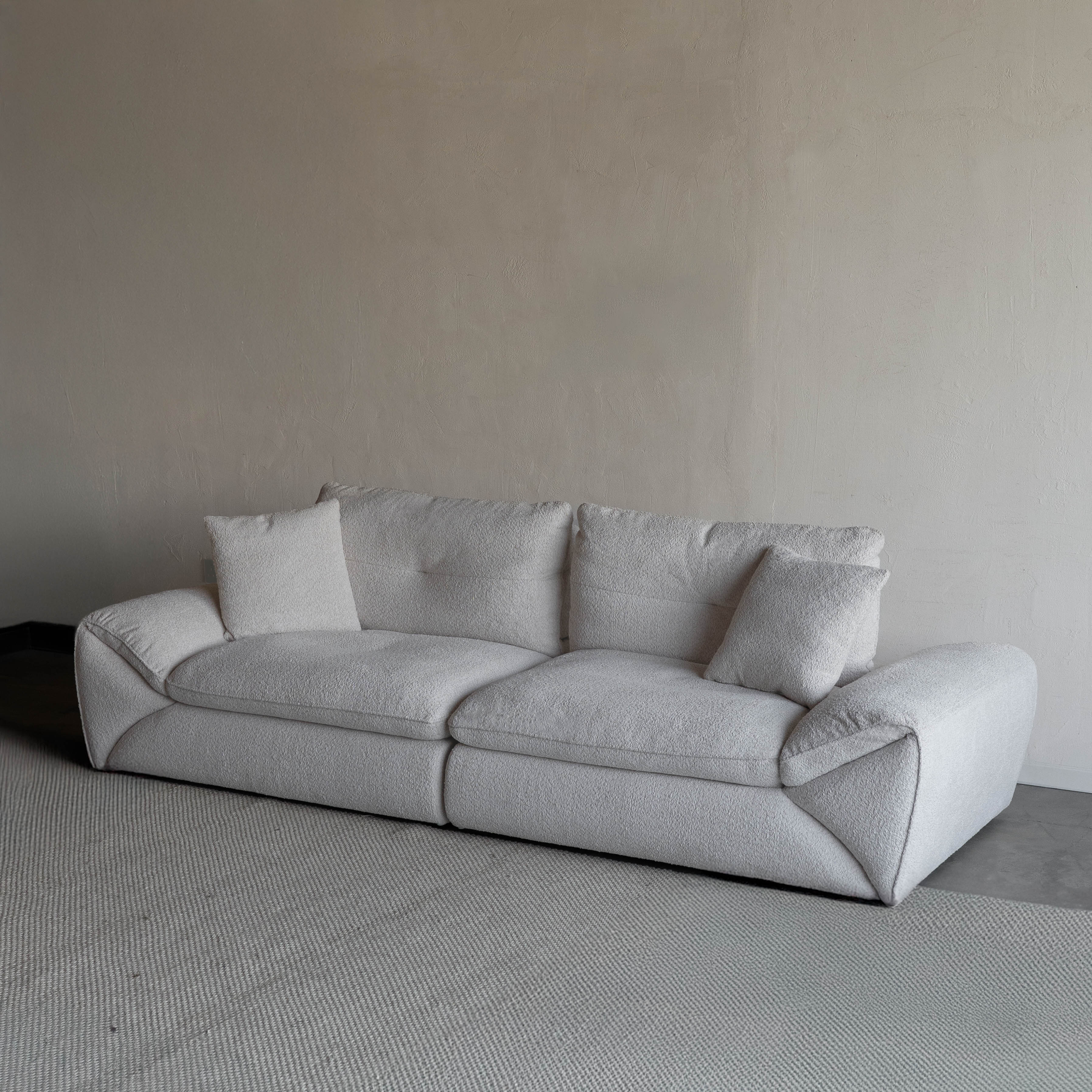 Louisa Extendable White Modern 3 Seater Sofa