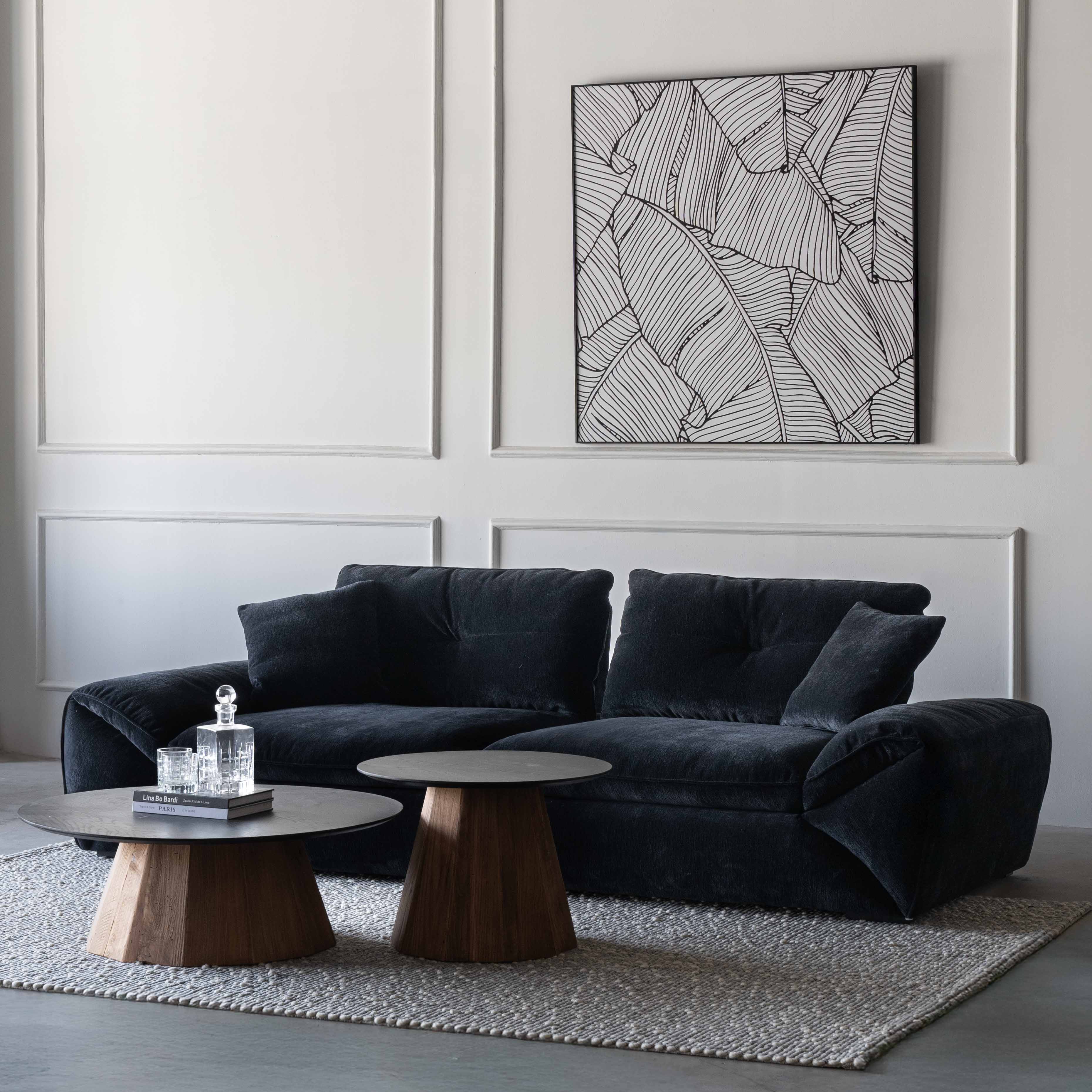 Louisa Extendable Black - Modern 3 Seater Sofa - Sofas - WS Living Furniture Furniture Store in Dubai