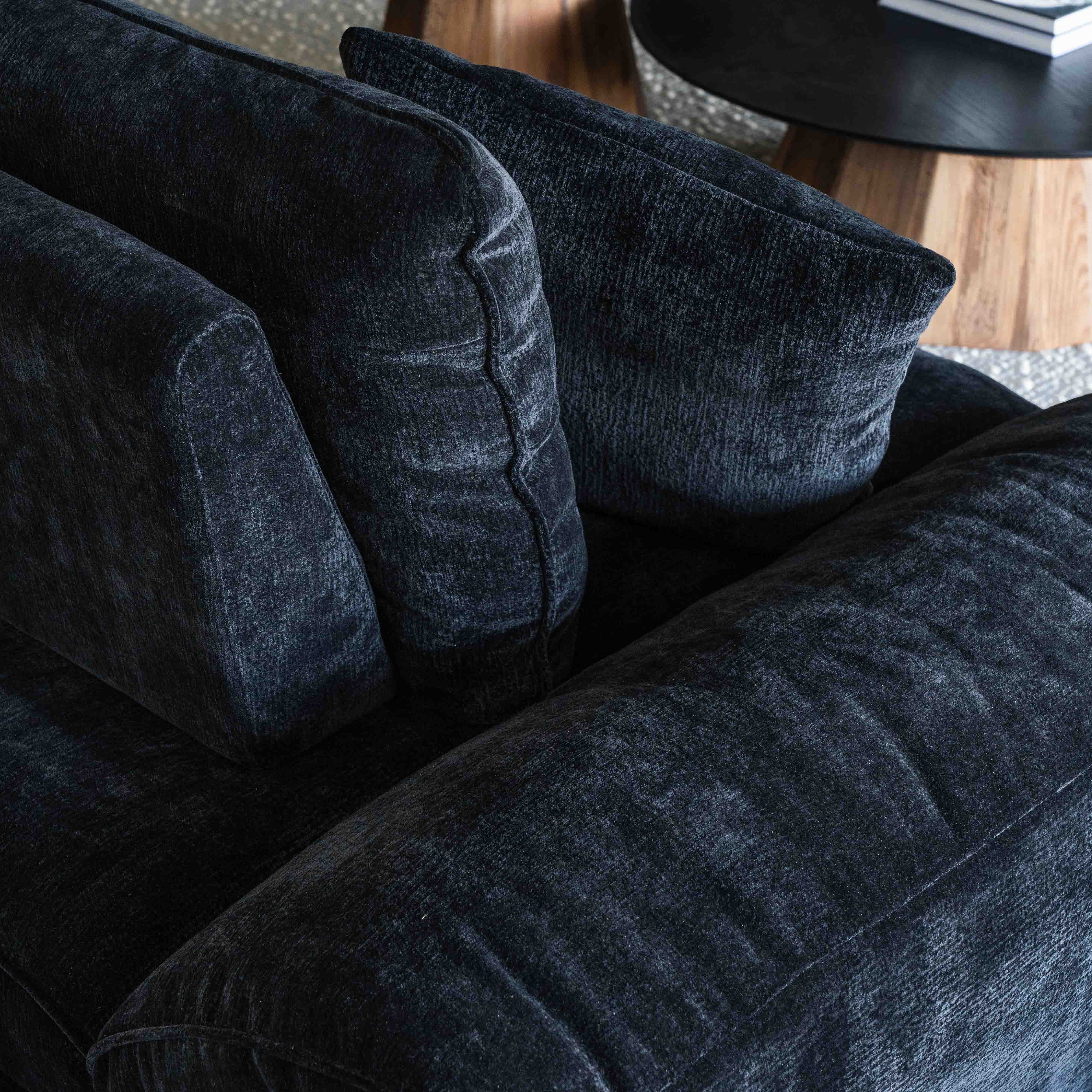 Louisa Extendable Black - Modern 3 Seater Sofa - Sofas - WS Living Furniture Furniture Store in Dubai