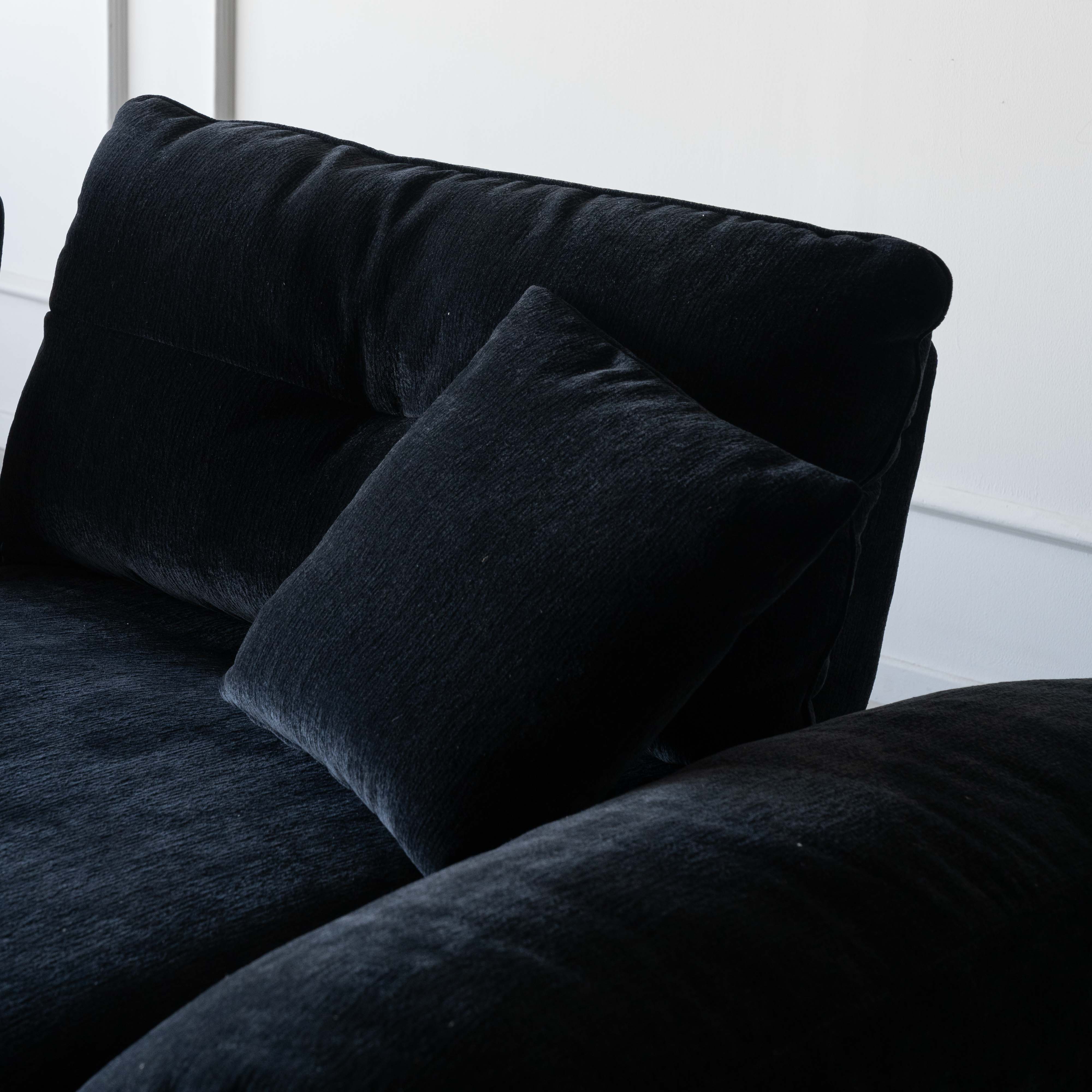 Louisa Extendable Black - Modern 3 Seater Sofa - Sofas - WS Living Furniture Furniture Store in Dubai