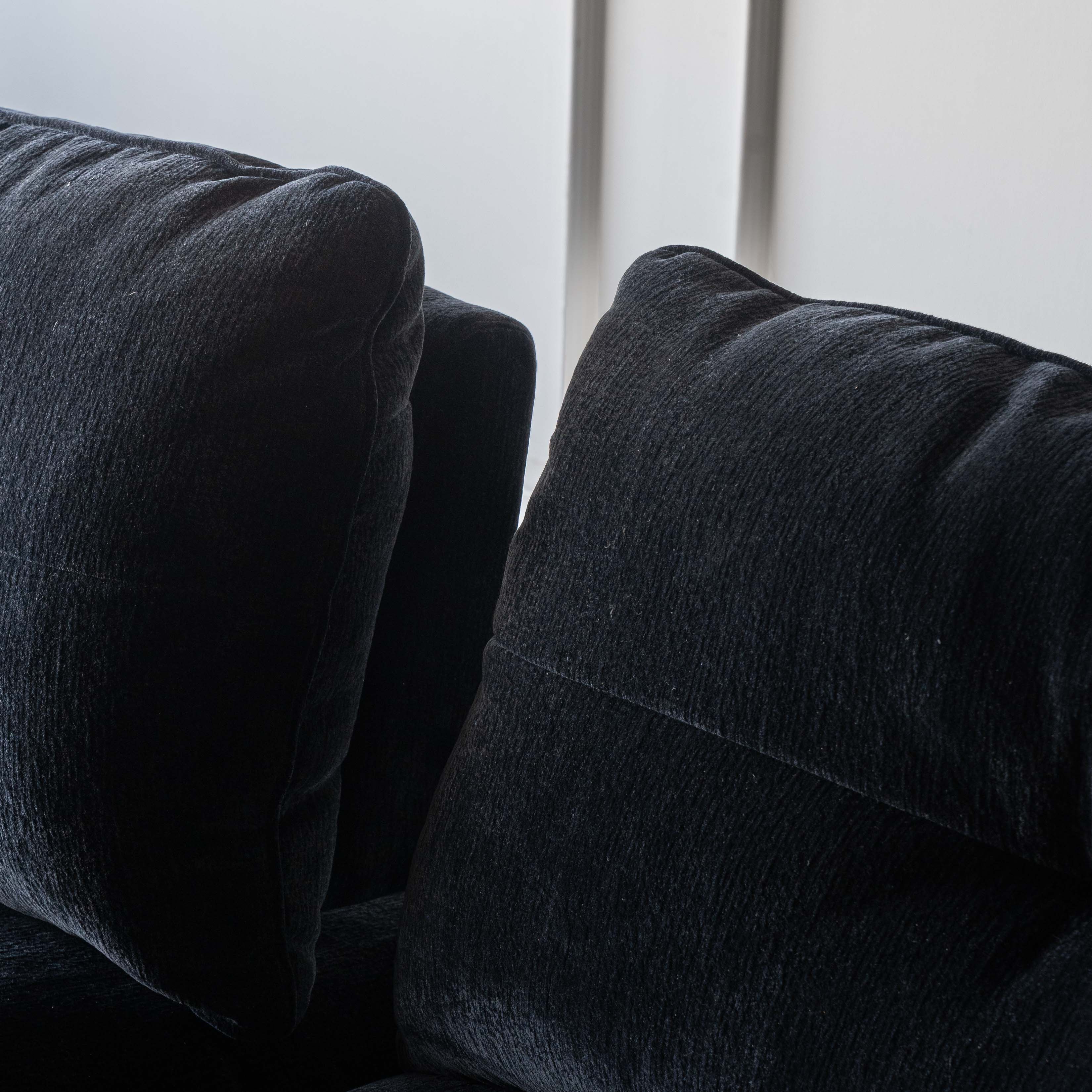 Louisa Extendable Black - Modern 3 Seater Sofa - Sofas - WS Living Furniture Furniture Store in Dubai