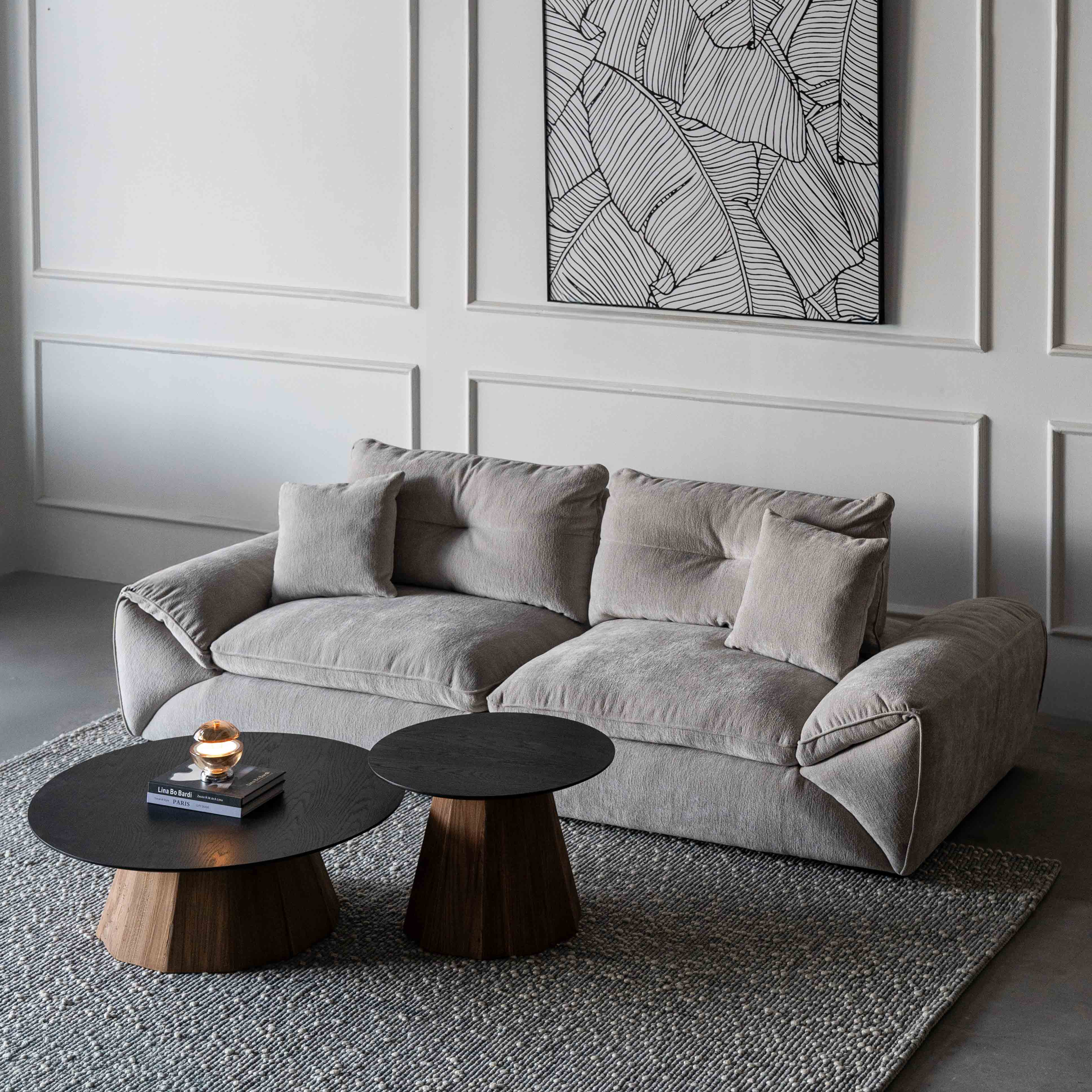 Louisa Extendable Grey Modern 3 Seater Sofa - Sofas - WS Living Furniture Furniture Store in Dubai