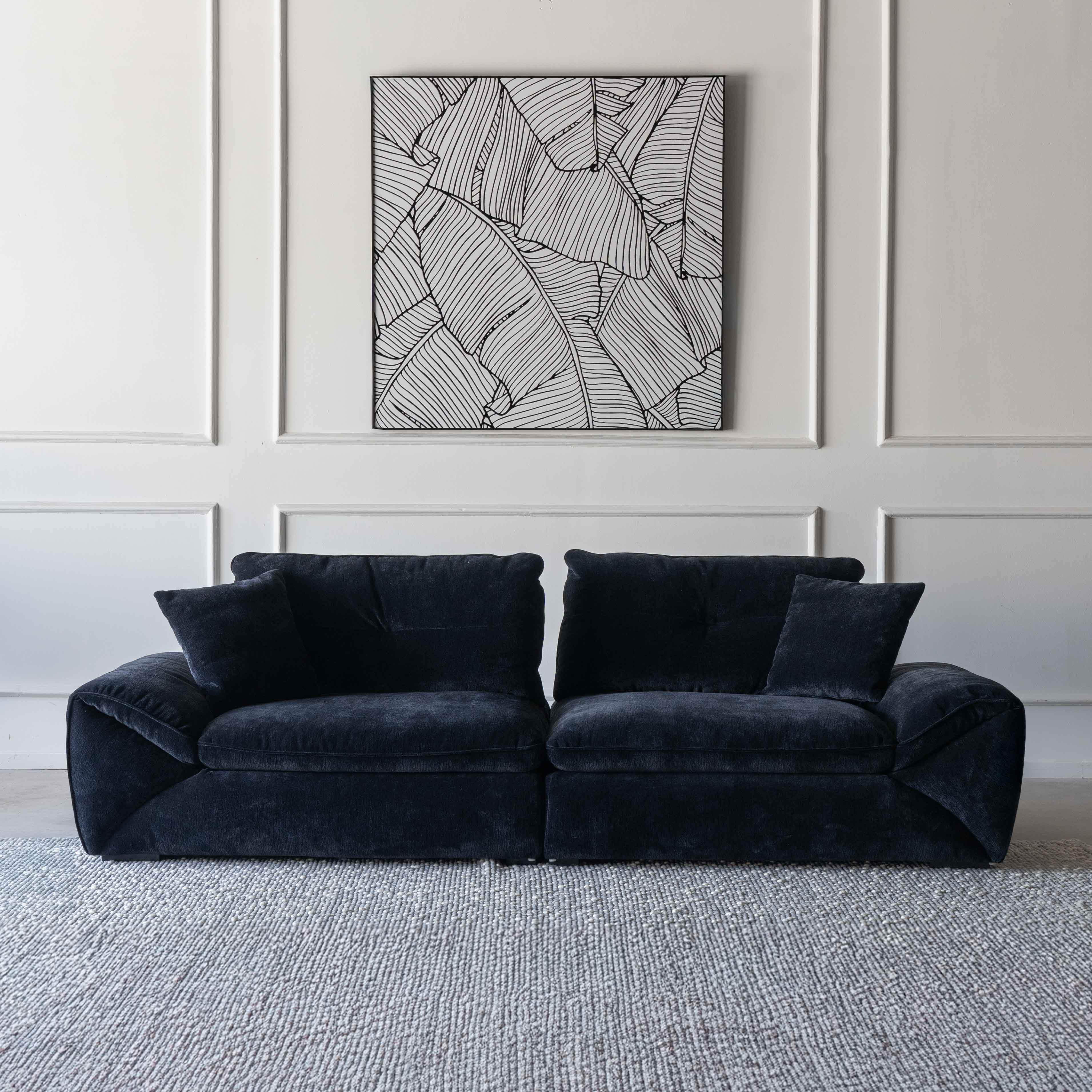 Louisa Extendable Black - Modern 3 Seater Sofa - Sofas - WS Living Furniture Furniture Store in Dubai