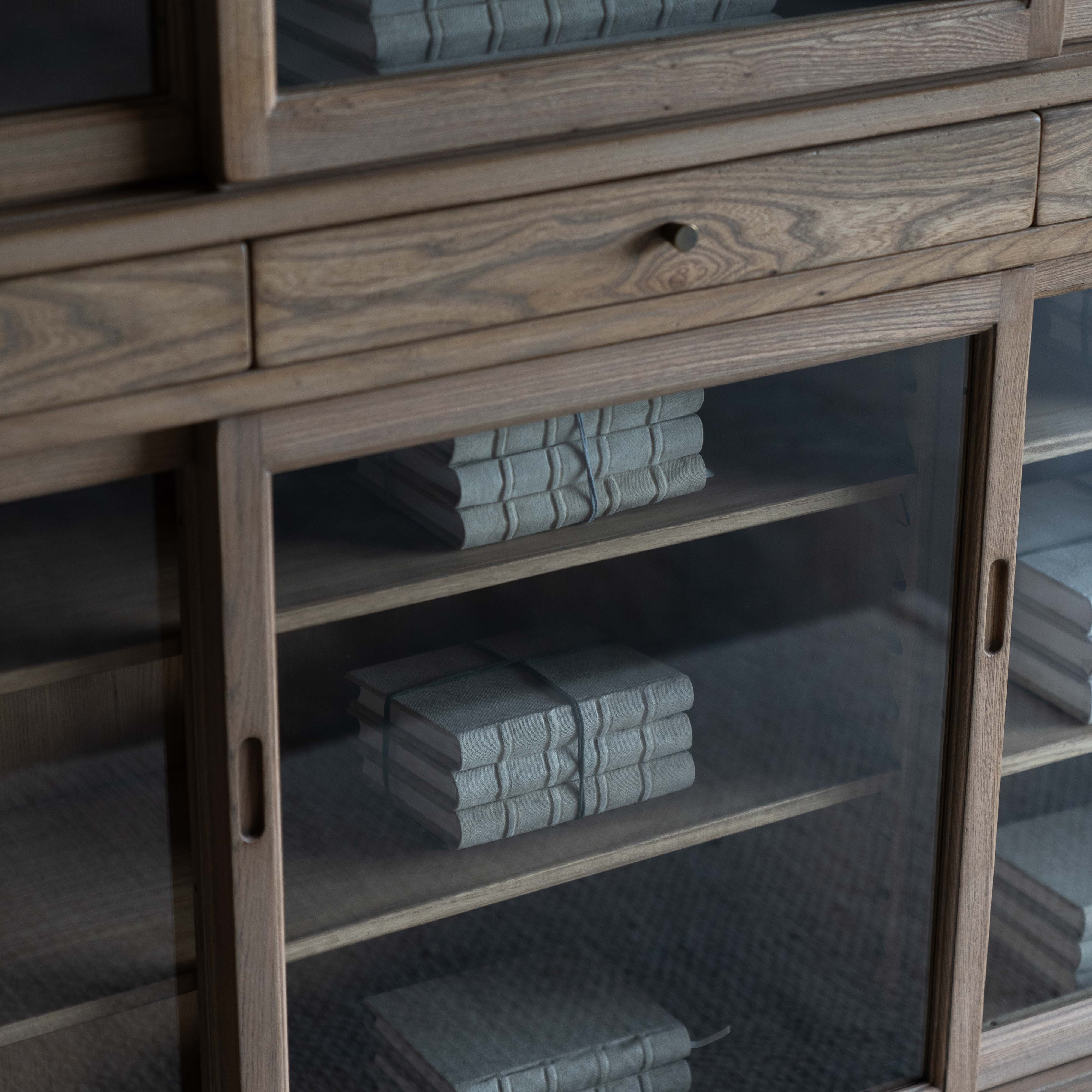 Luca Natural Wood Mid Century Cabinet & Shelving Unit