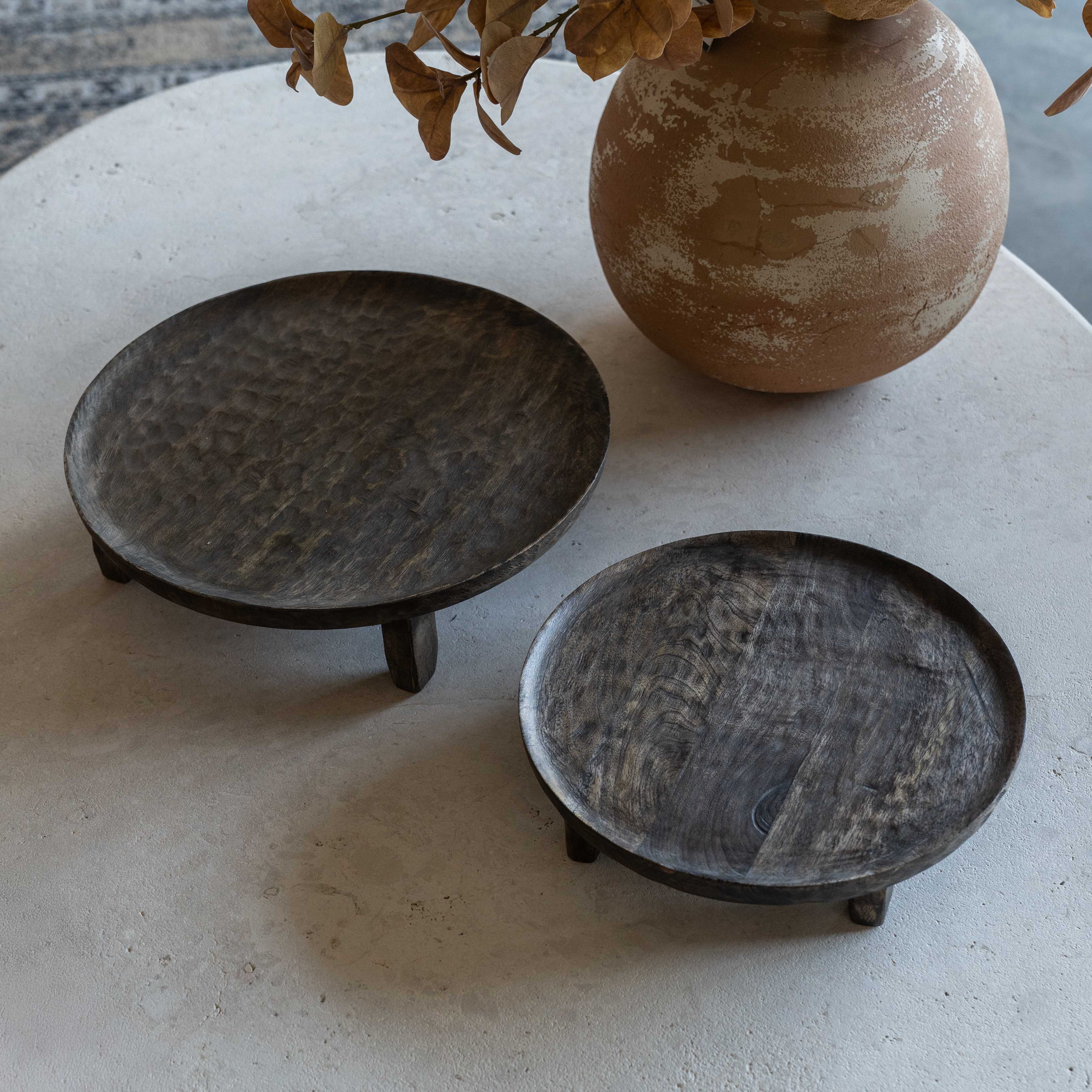 Clayton Mango Wood Serving Tray & Cake Stand