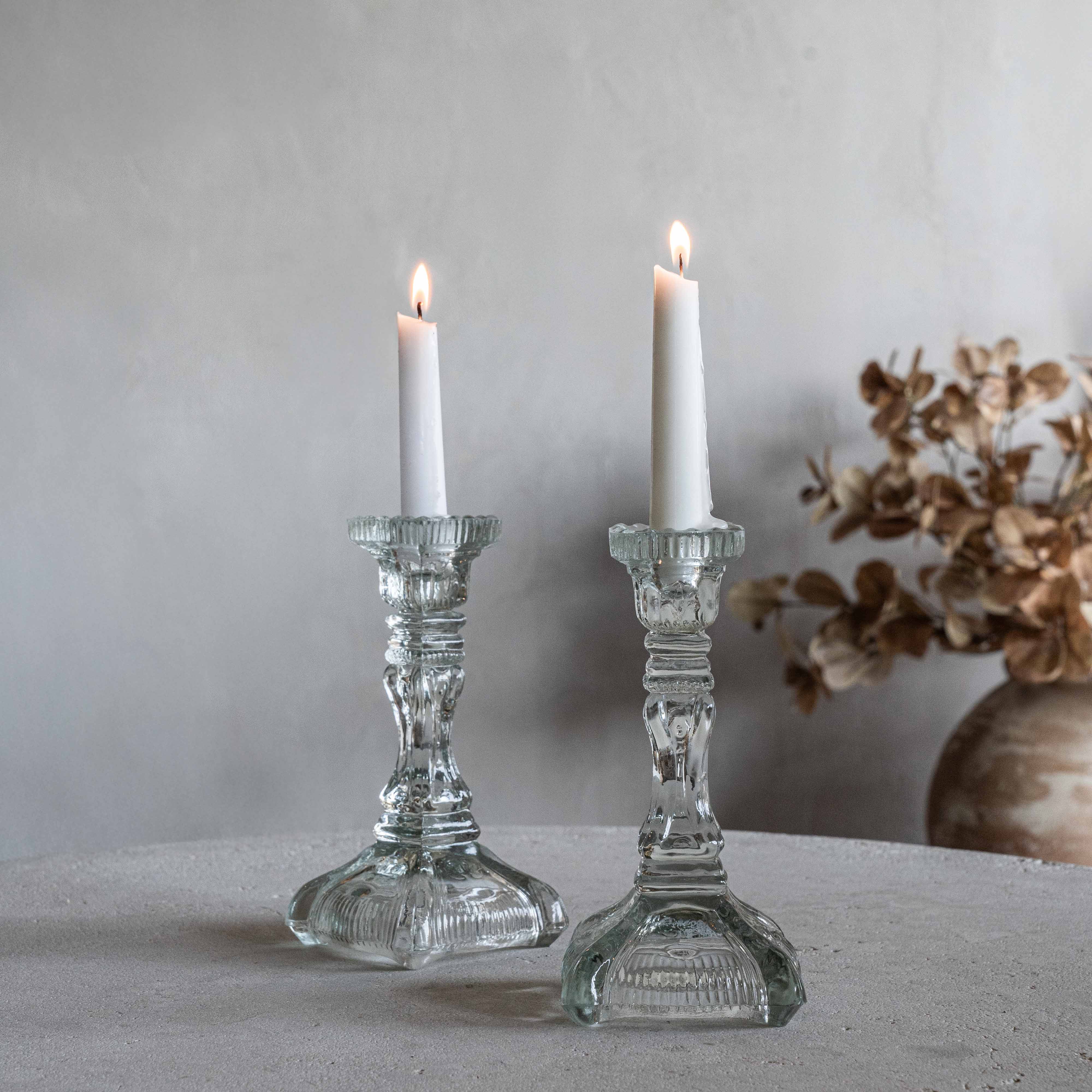 Lumiere Classic Vintage Glass Candle Holder - SE-66342 - Floor Candle Holder - WS Living Furniture Furniture Store in Dubai