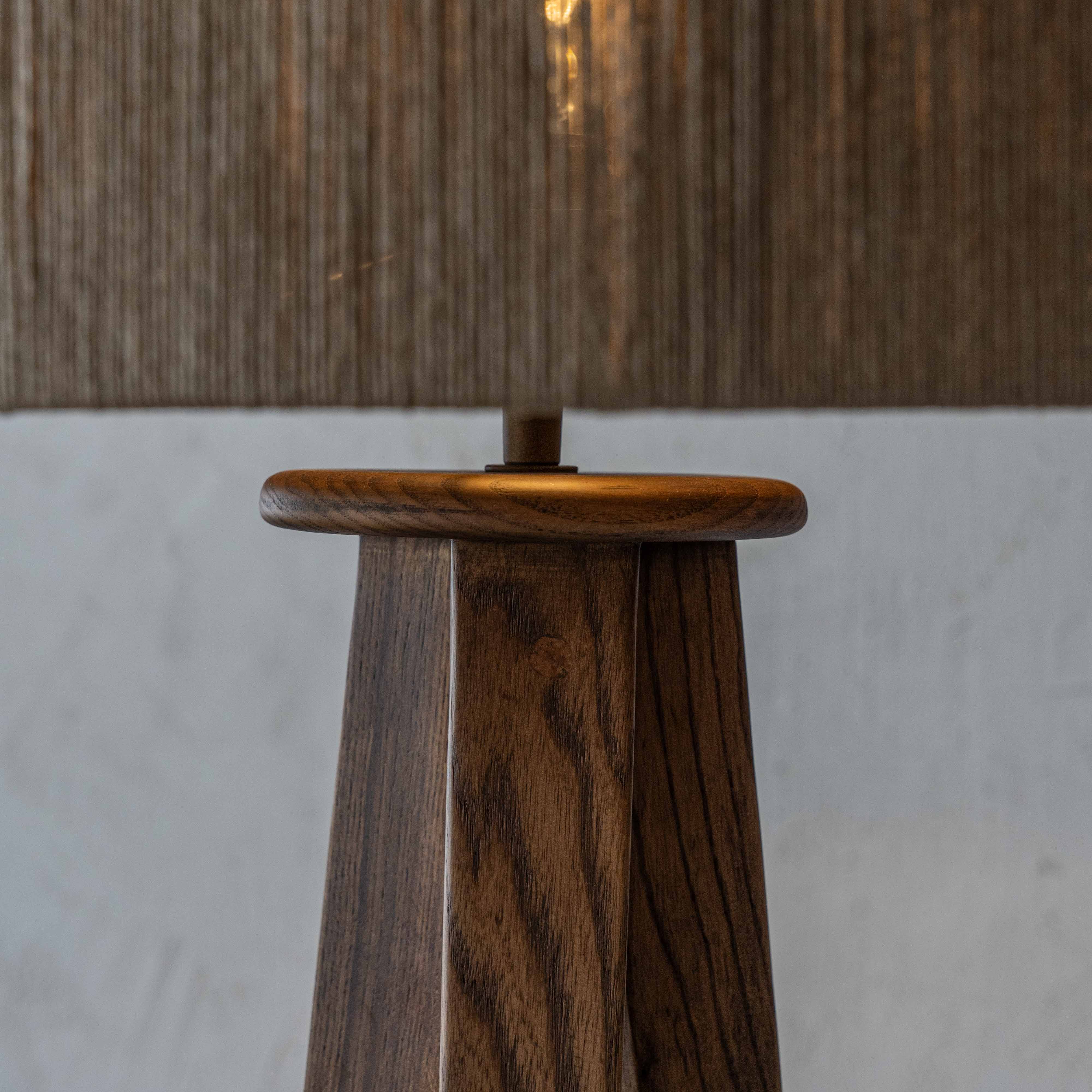 Lunar Solid Wood & Jute Shade Tripod Floor Lamp