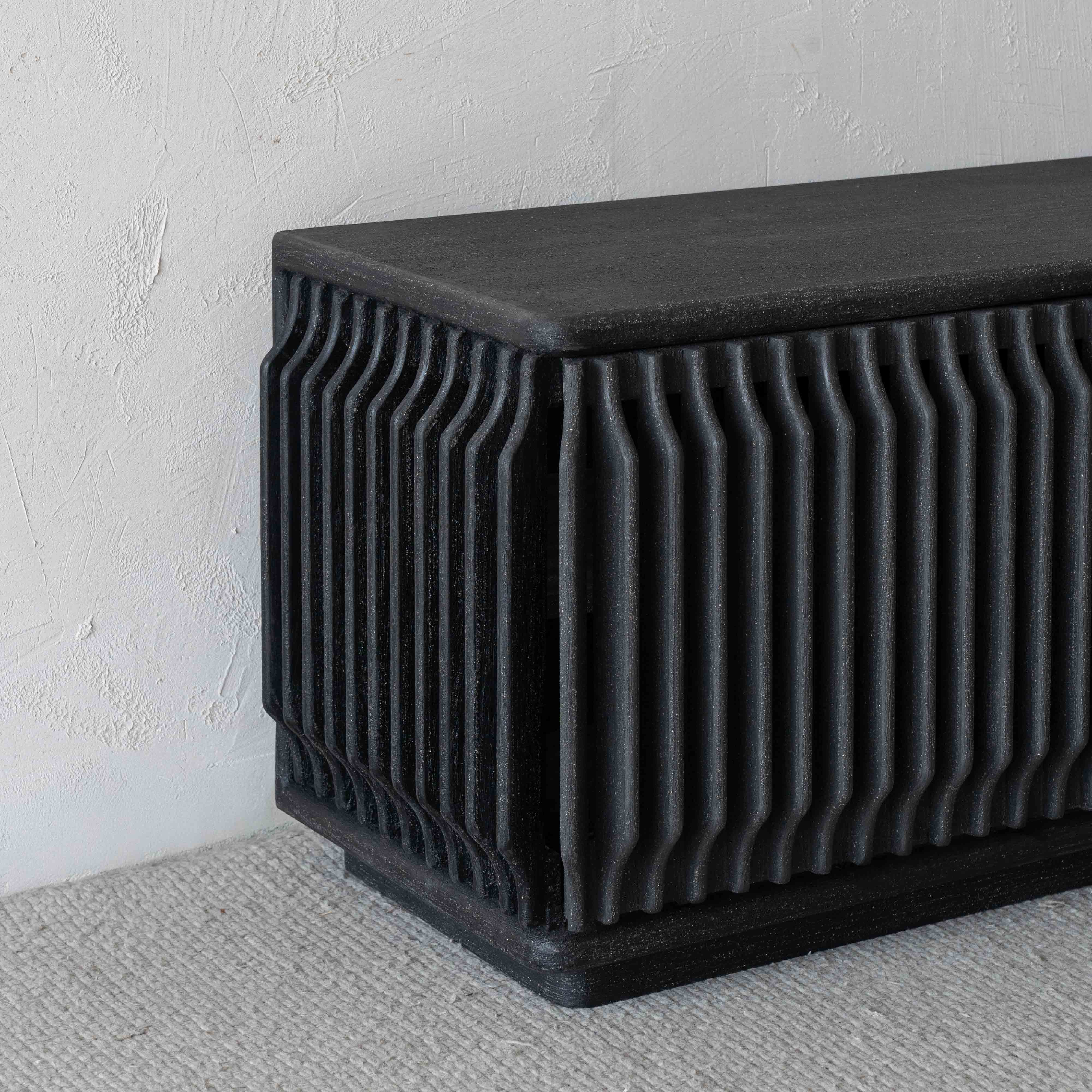 Luxe Loom Black Wood Modern TV Unit - TV Units - WS Living Furniture Furniture Store in Dubai
