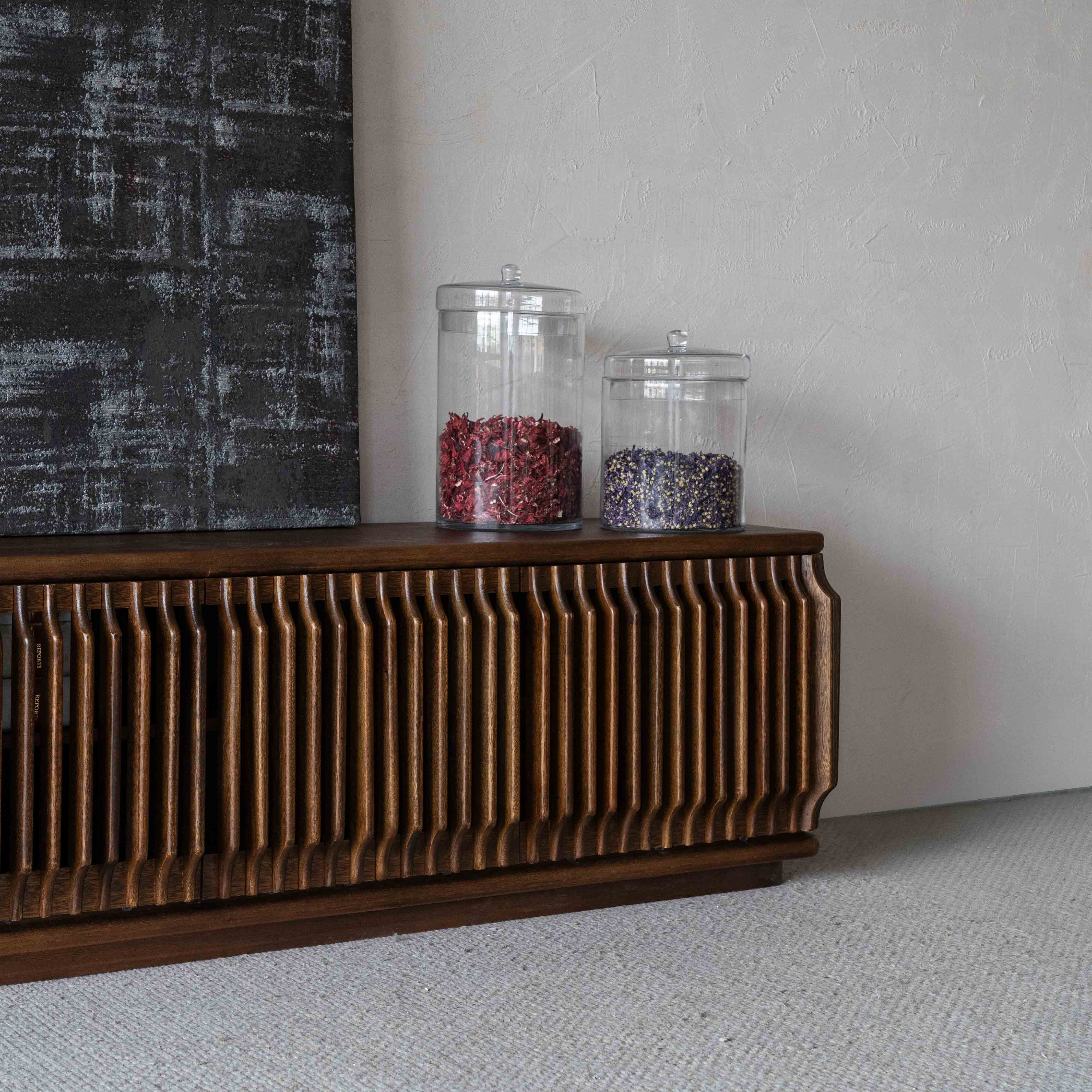 Luxe Loom Dark Walnut Modern TV Unit - TV Units - WS Living Furniture Furniture Store in Dubai
