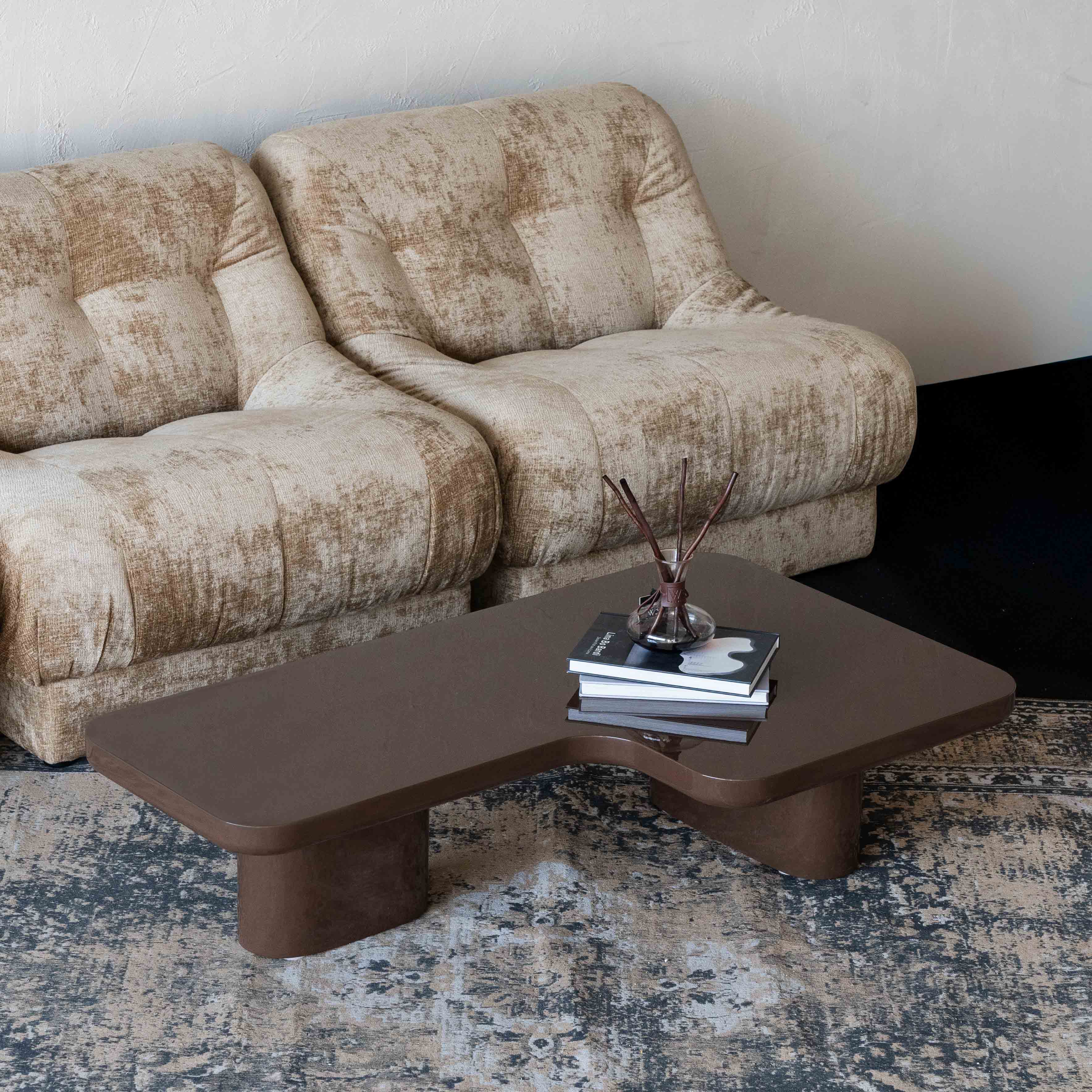 Layla Brown High Gloss Modern Coffee Table - 020A1.2 - BC68 - Coffee Tables - WS Living Furniture Furniture Store in Dubai