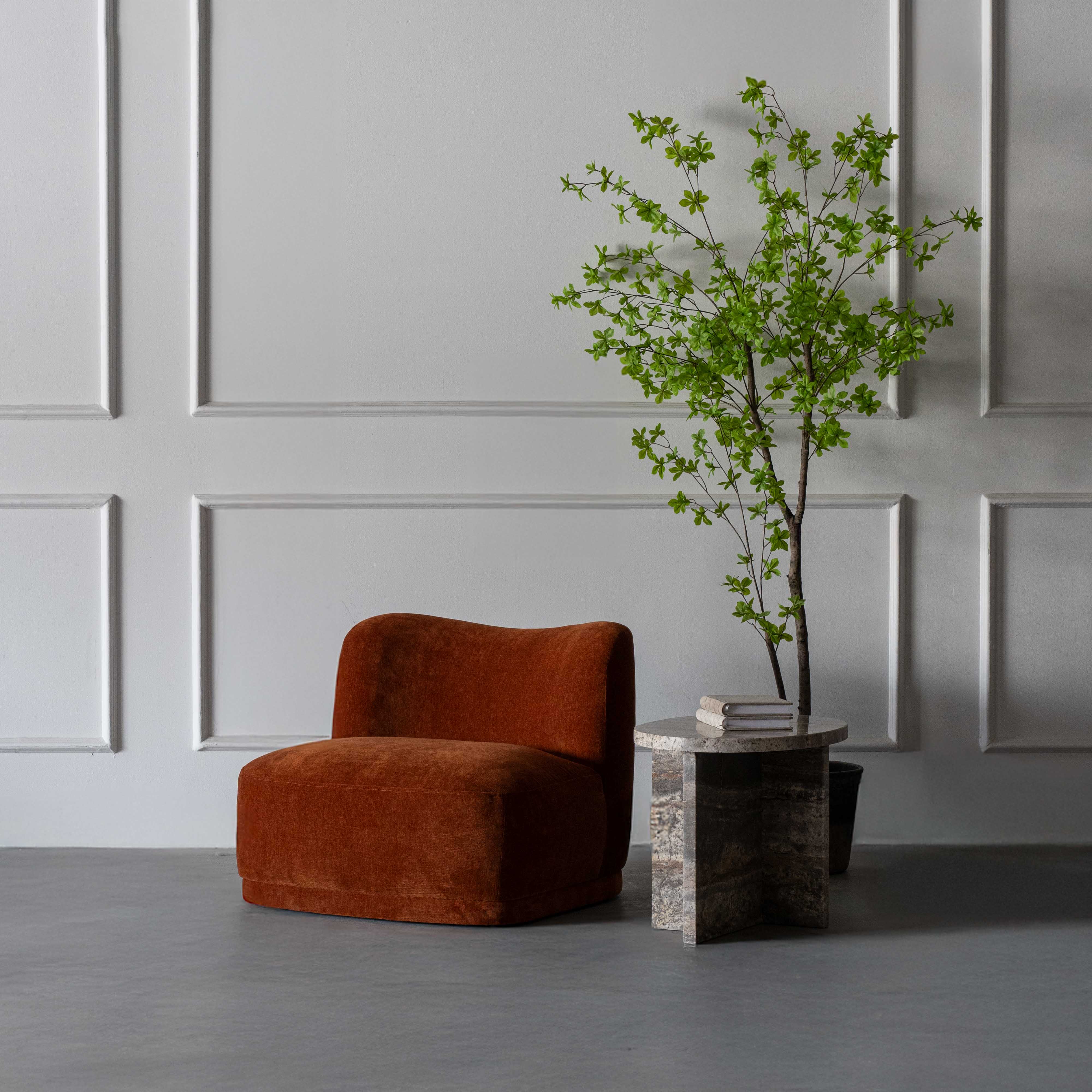 Lysandra Low Accent Lounge Chair - Caramel Orange - Arm chair - WS Living Furniture Furniture Store in Dubai